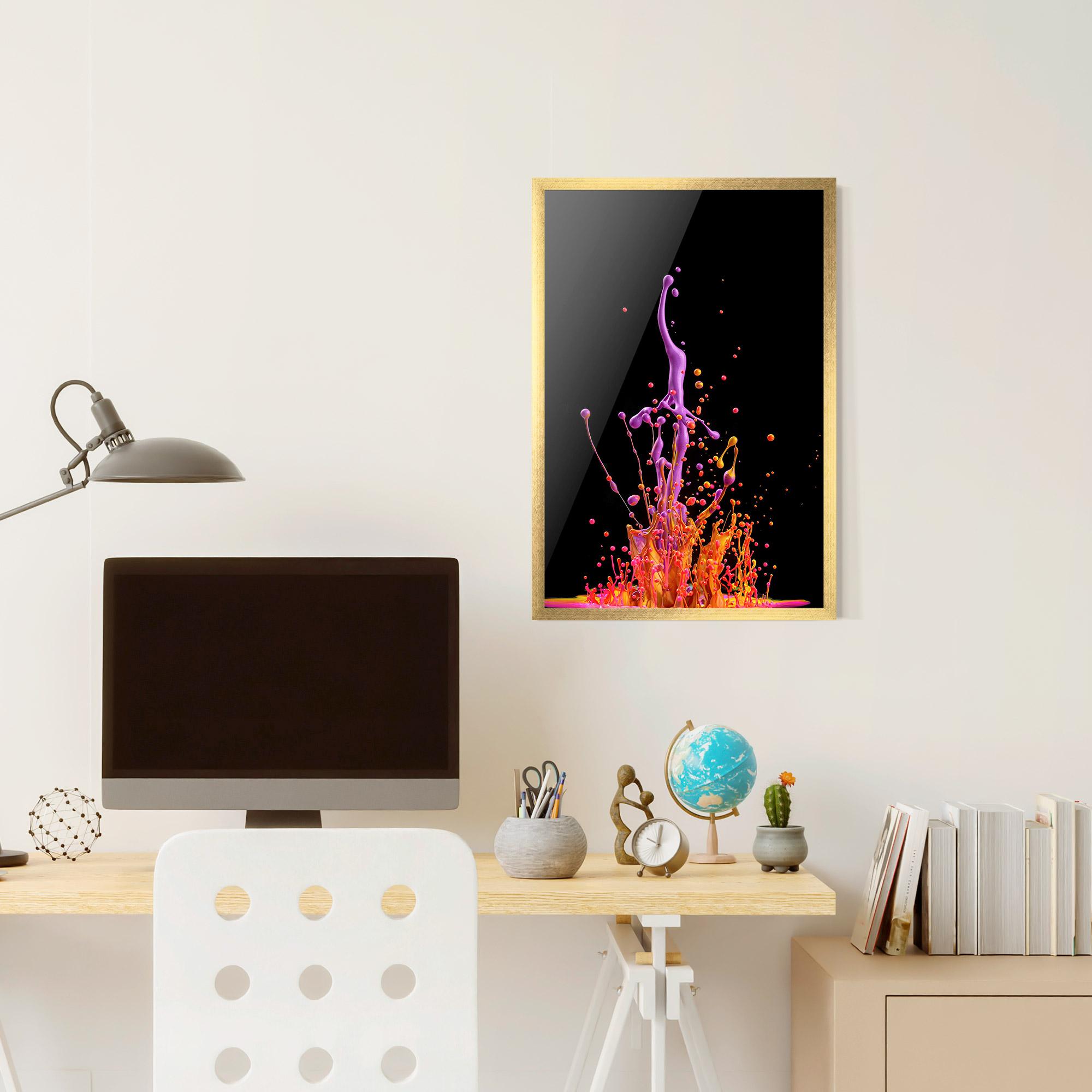 Keretezett Poszter Dancing Colored Paint mockup 6