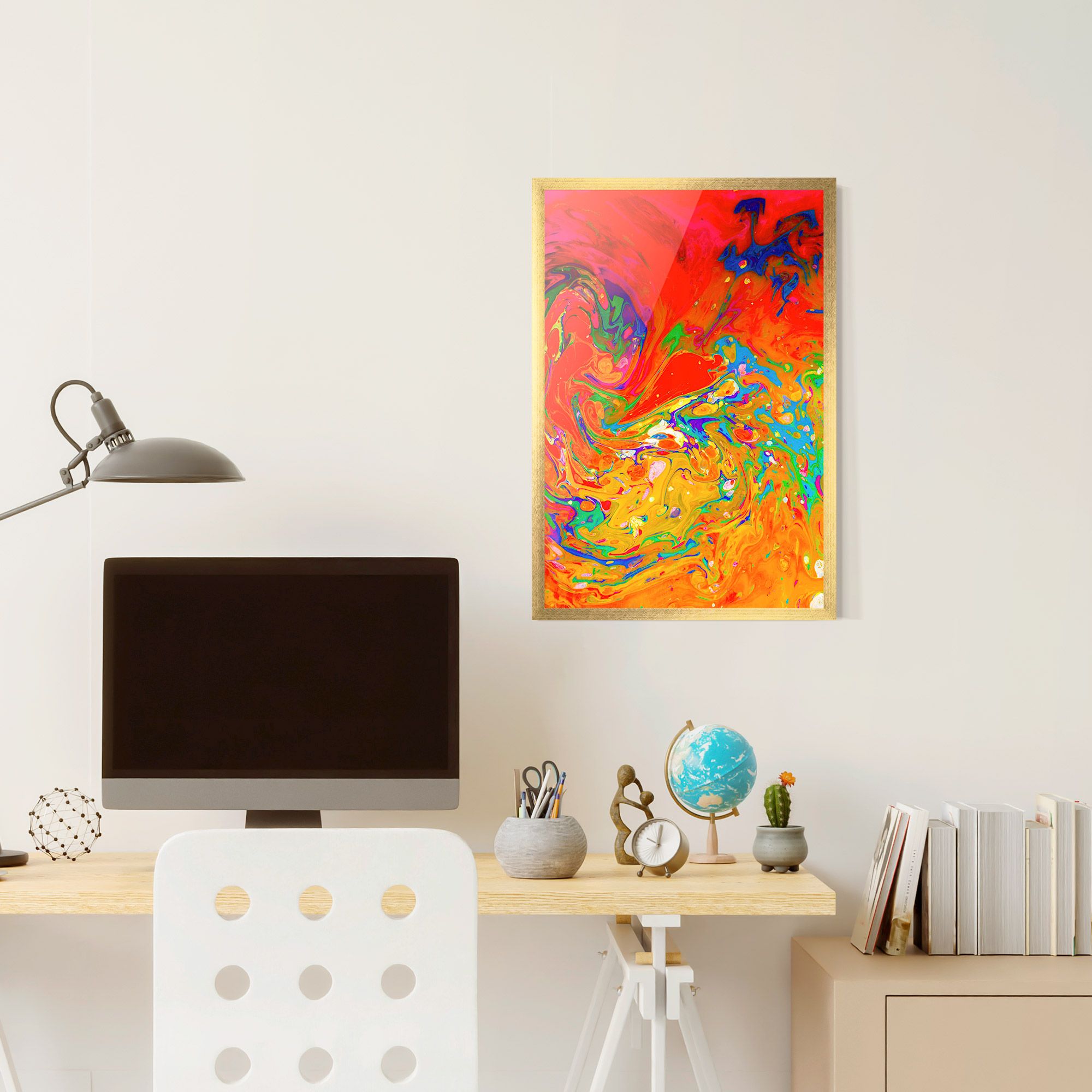 Marbling Orange Art mockup 6