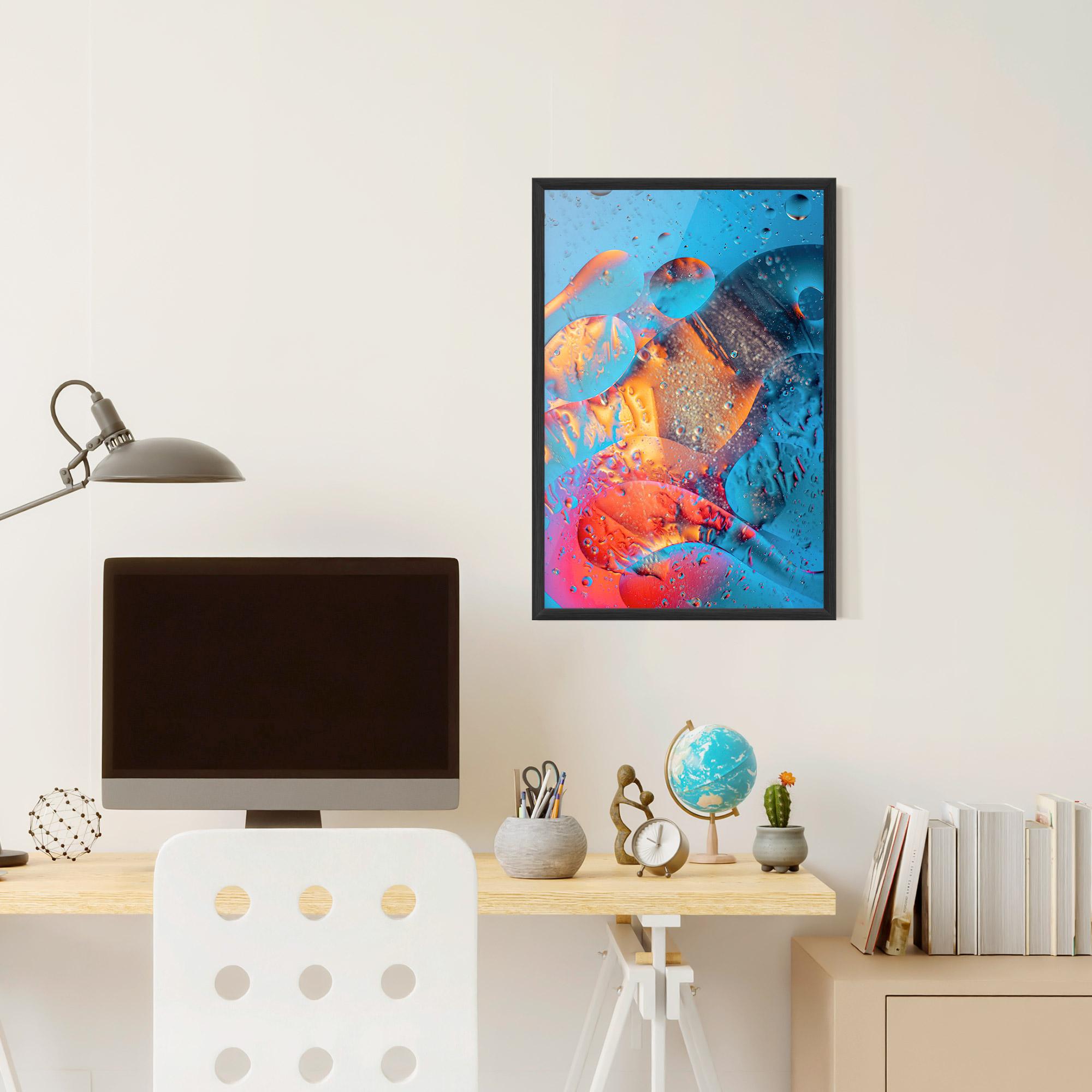 Keretezett Poszter Blue Orange Drops mockup 6