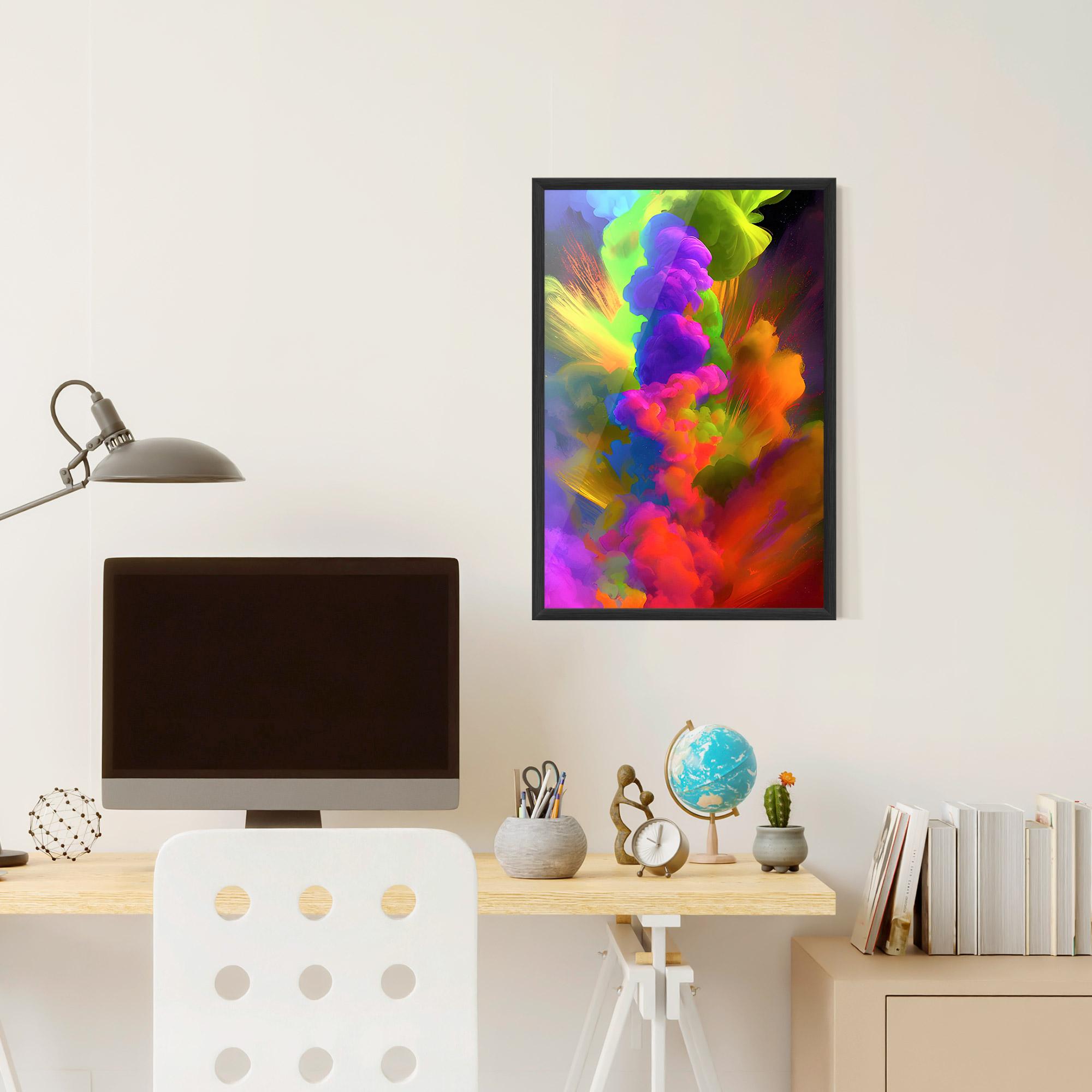 Keretezett Poszter Blurred Colorful Smoke mockup 6