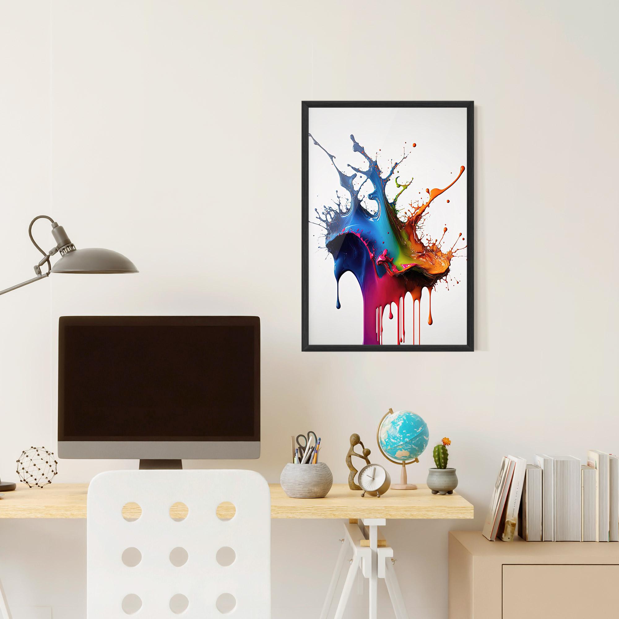 Keretezett Poszter Yellow Blue Floating mockup 6