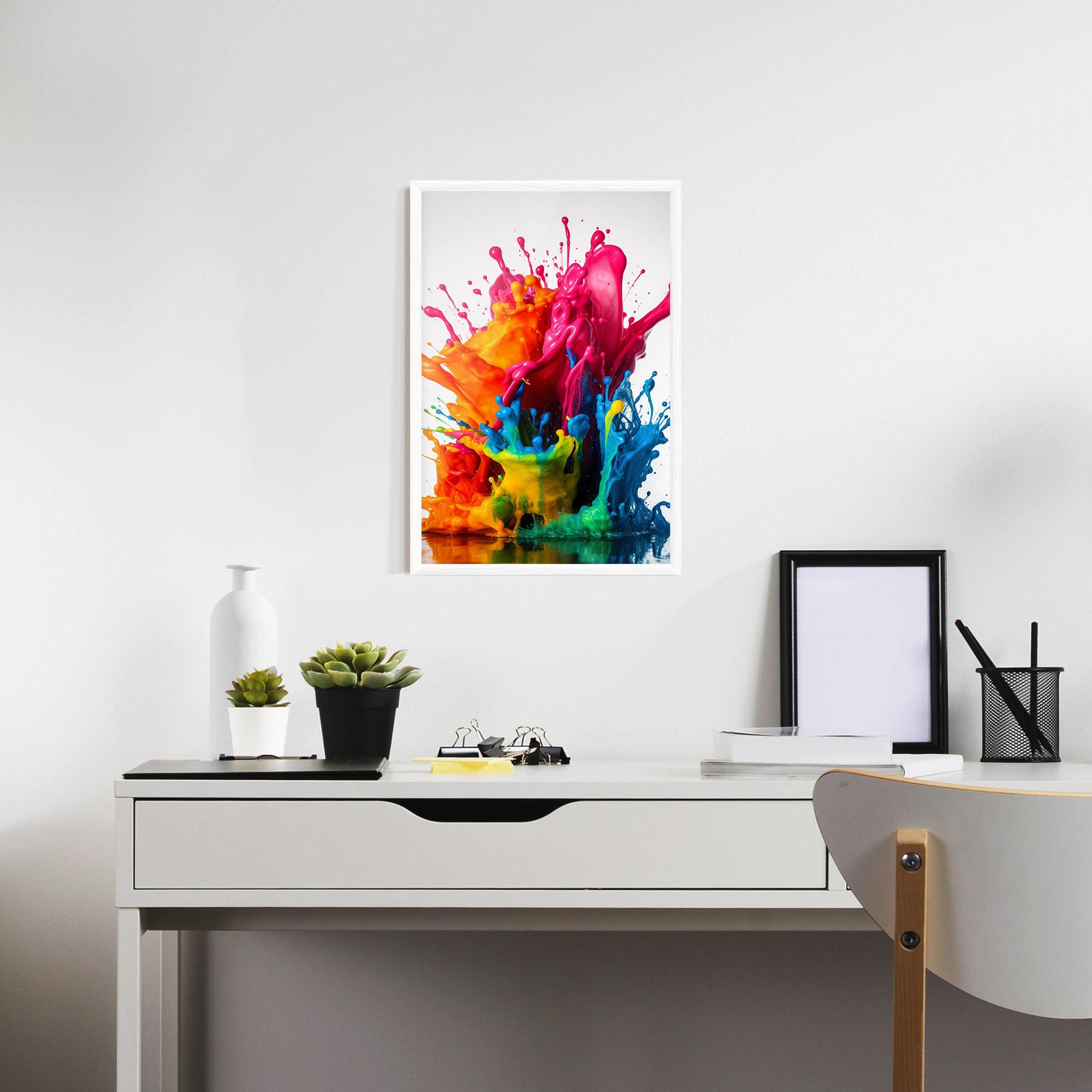 Keretezett Poszter Colorful Explosion Paint mockup 7