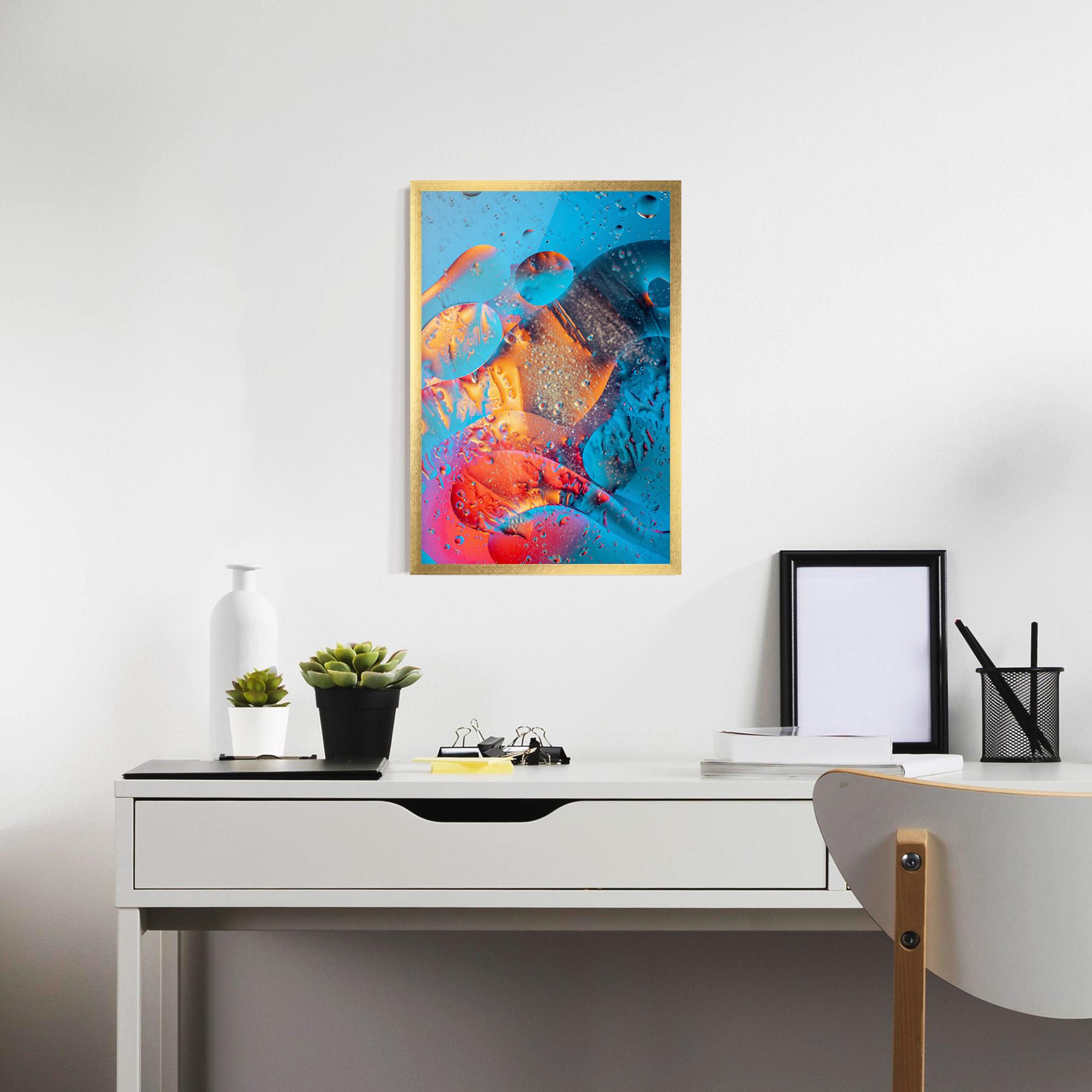 Keretezett Poszter Blue Orange Drops mockup 7