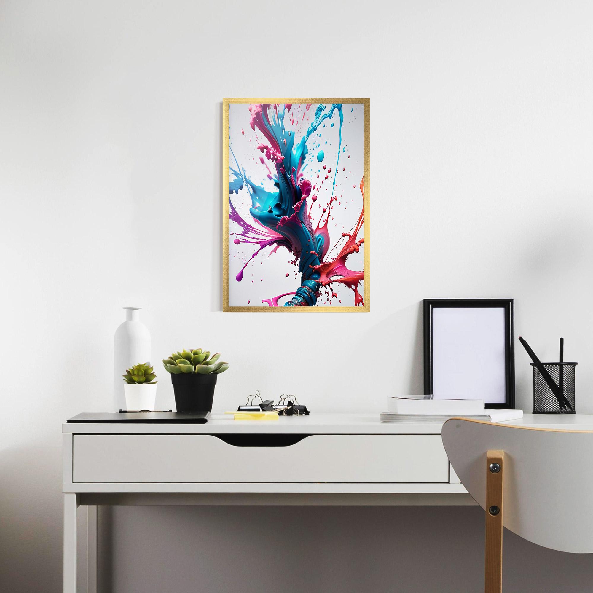 Keretezett Poszter Blue Pink Splash mockup 7