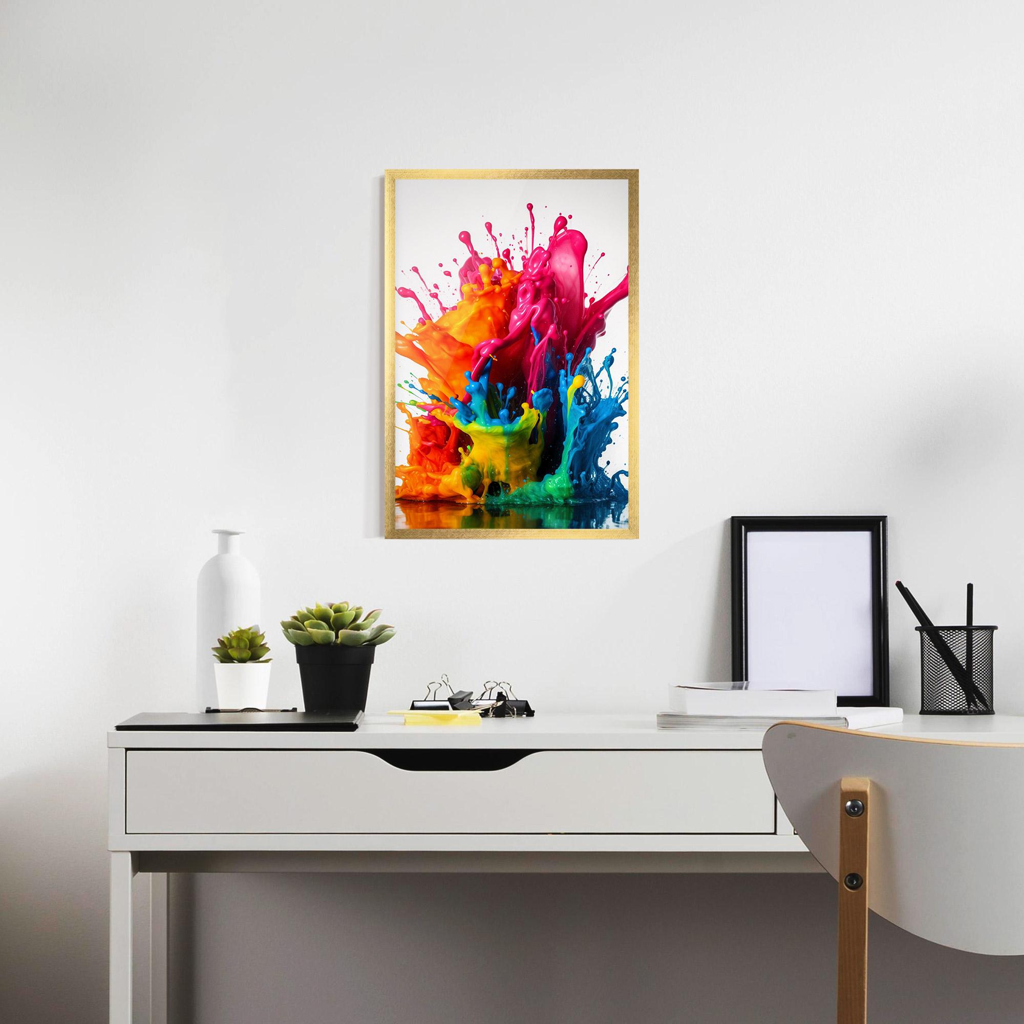 Keretezett Poszter Colorful Explosion Paint mockup 7