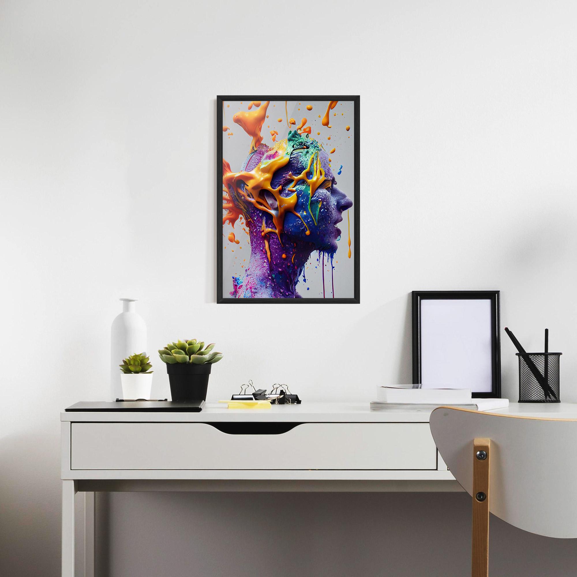 Keretezett Poszter Abstract Purple Face mockup 7