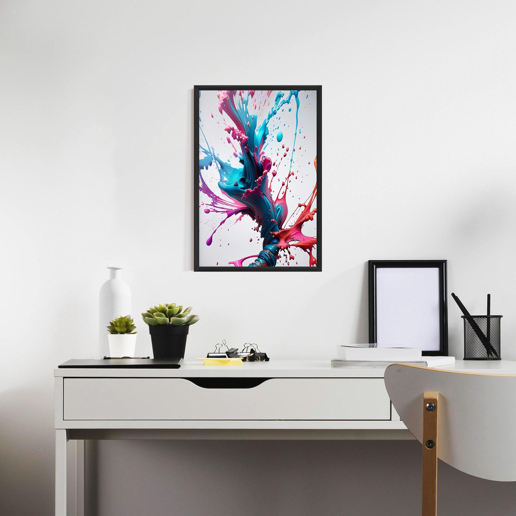 Keretezett Poszter Blue Pink Splash mockup 7