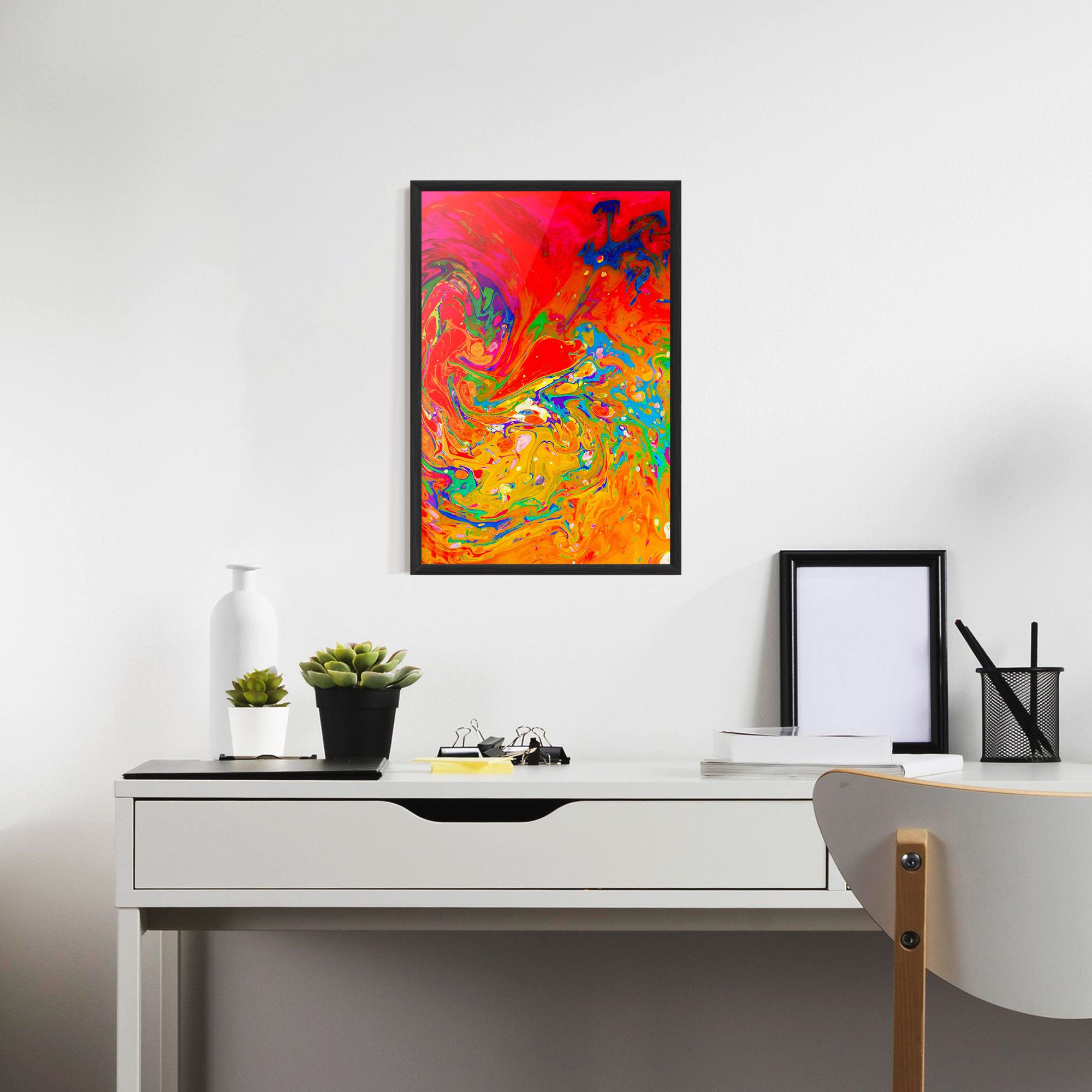 Marbling Orange Art mockup 7