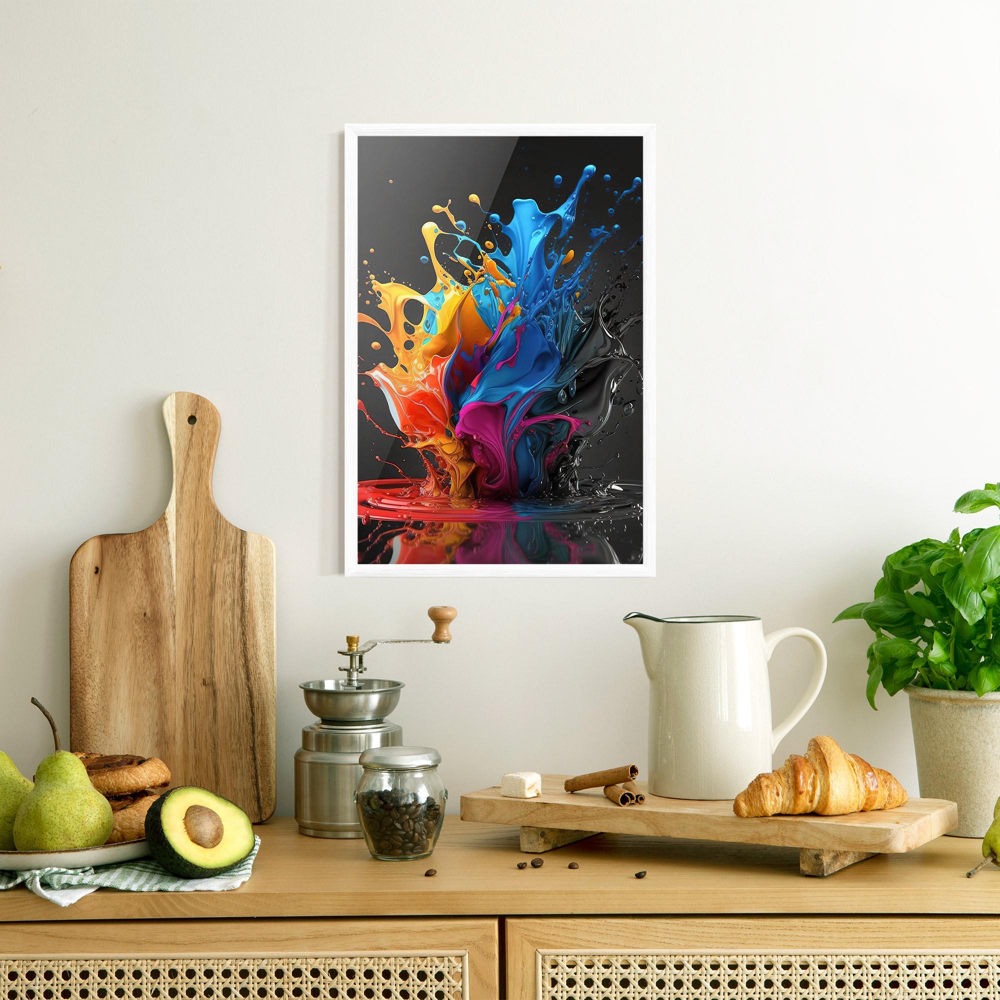 Keretezett Poszter Black Blue Splash mockup 8