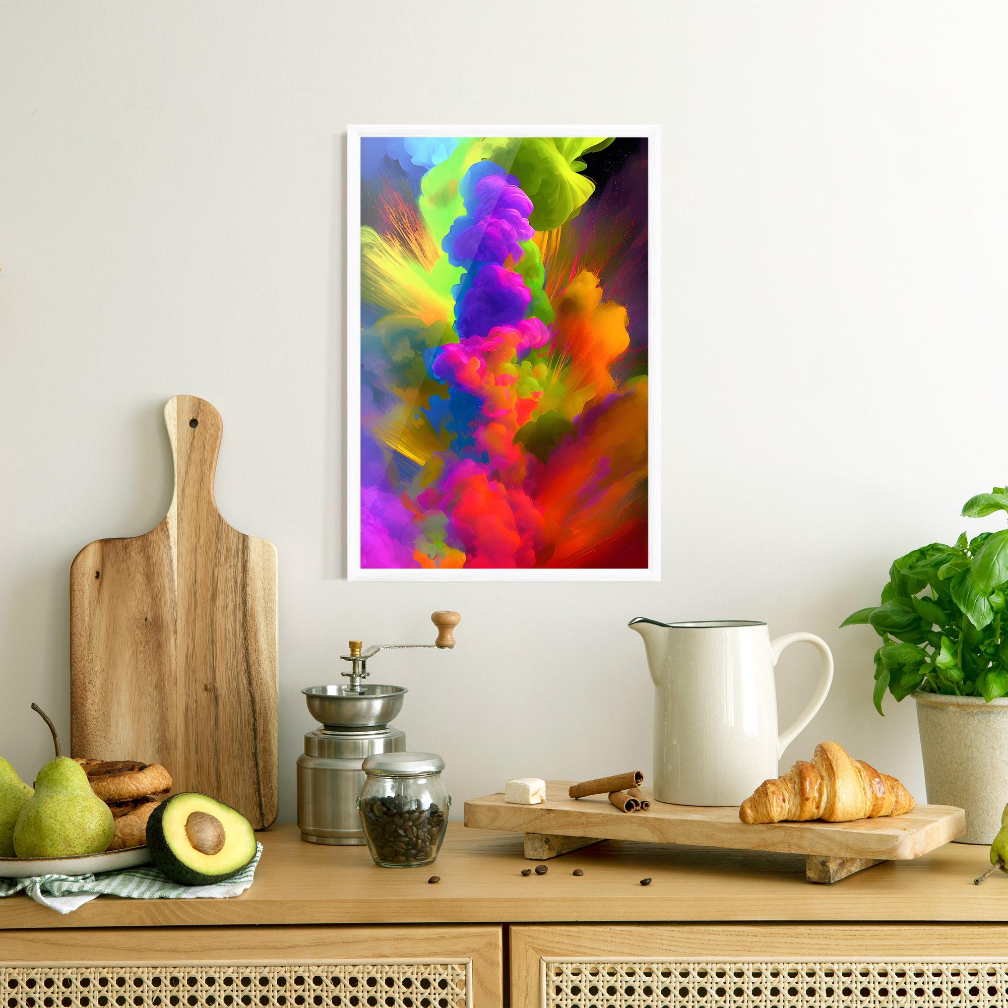 Keretezett Poszter Blurred Colorful Smoke mockup 8
