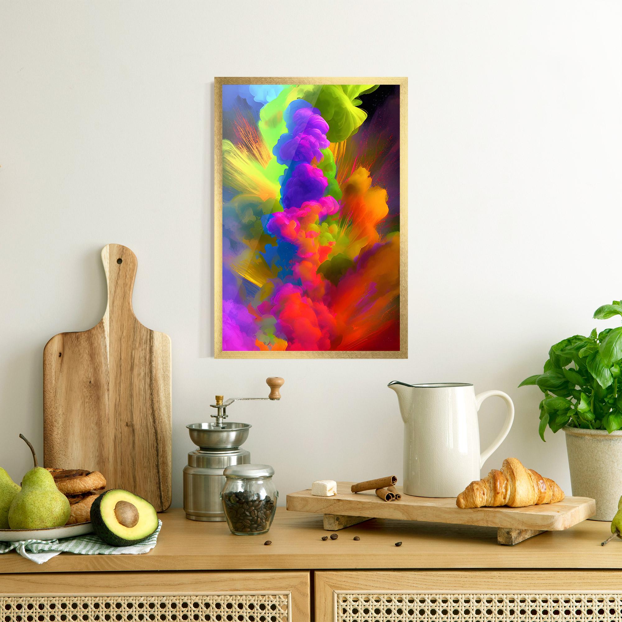 Keretezett Poszter Blurred Colorful Smoke mockup 8