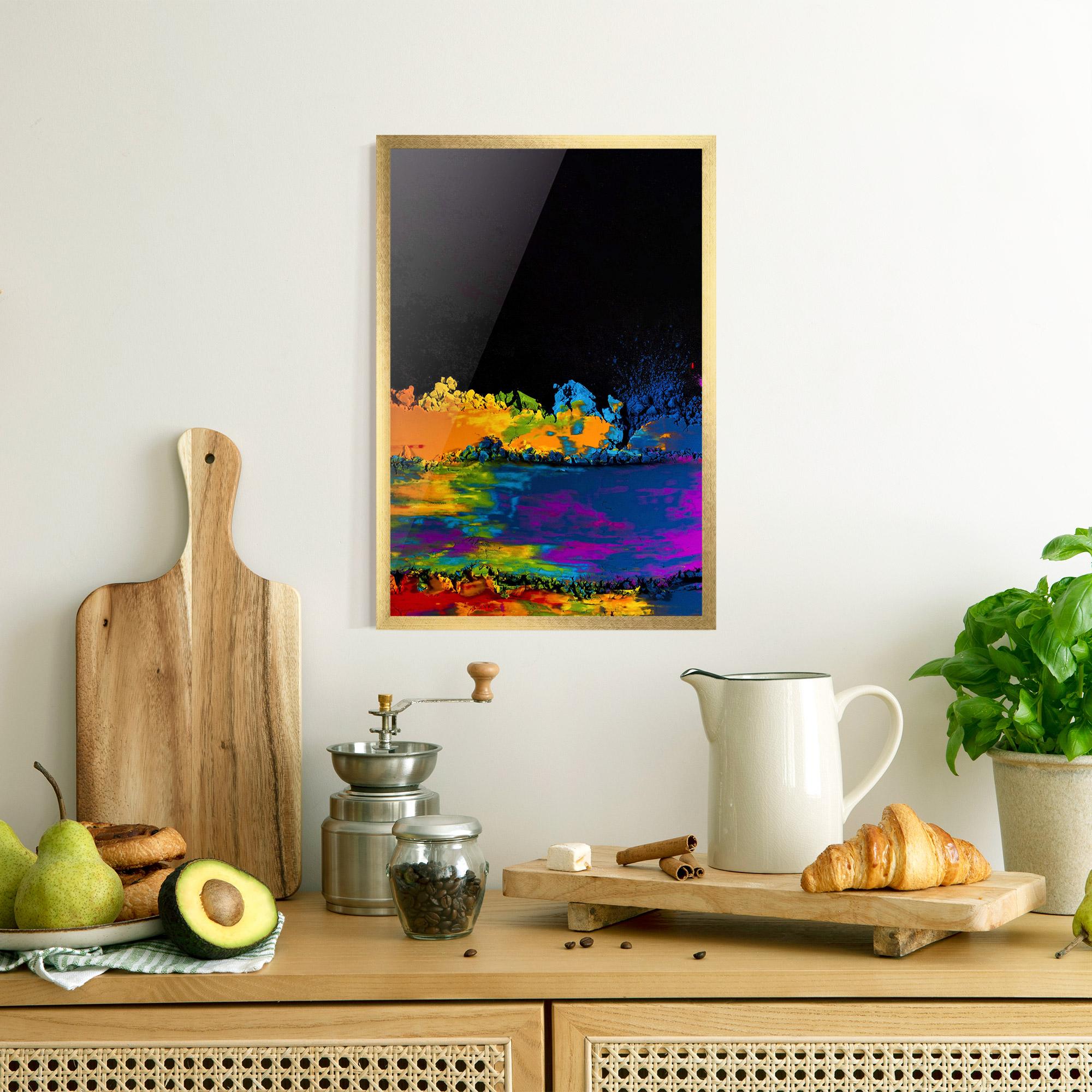 Keretezett Poszter Mixed Holi Colors mockup 8