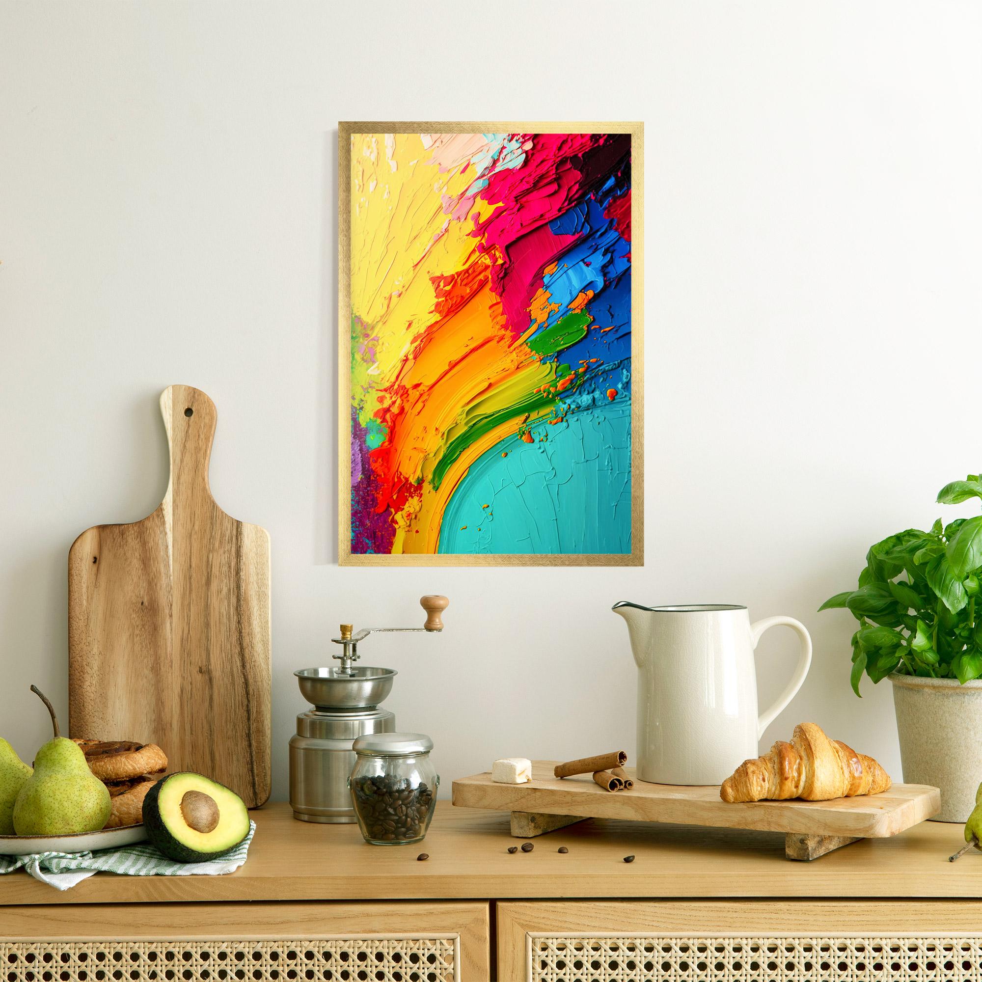 Keretezett Poszter Multicolored Painting mockup 8
