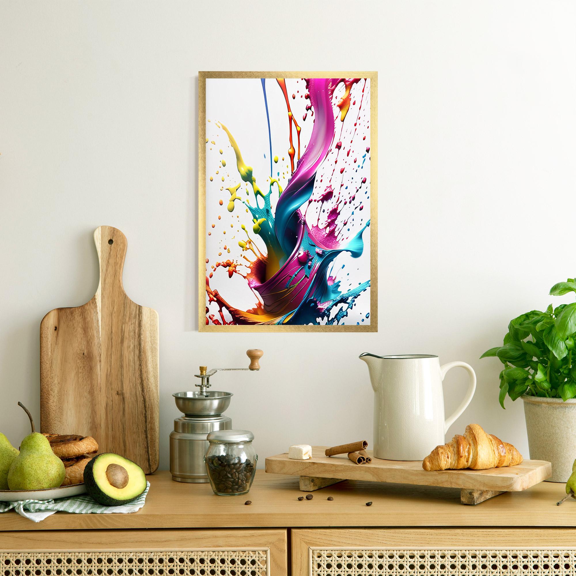 Keretezett Poszter Purple Blue Splash mockup 8