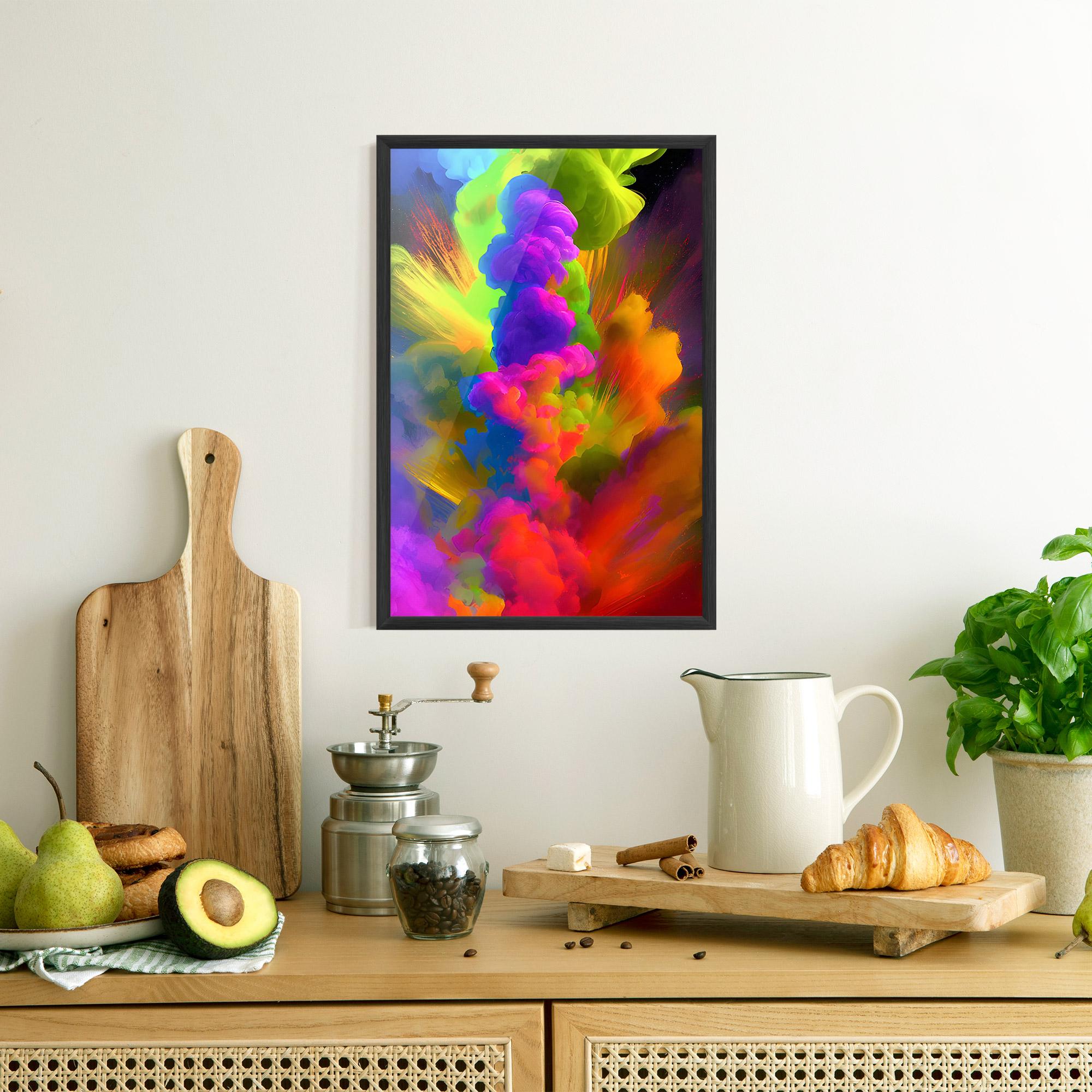 Keretezett Poszter Blurred Colorful Smoke mockup 8