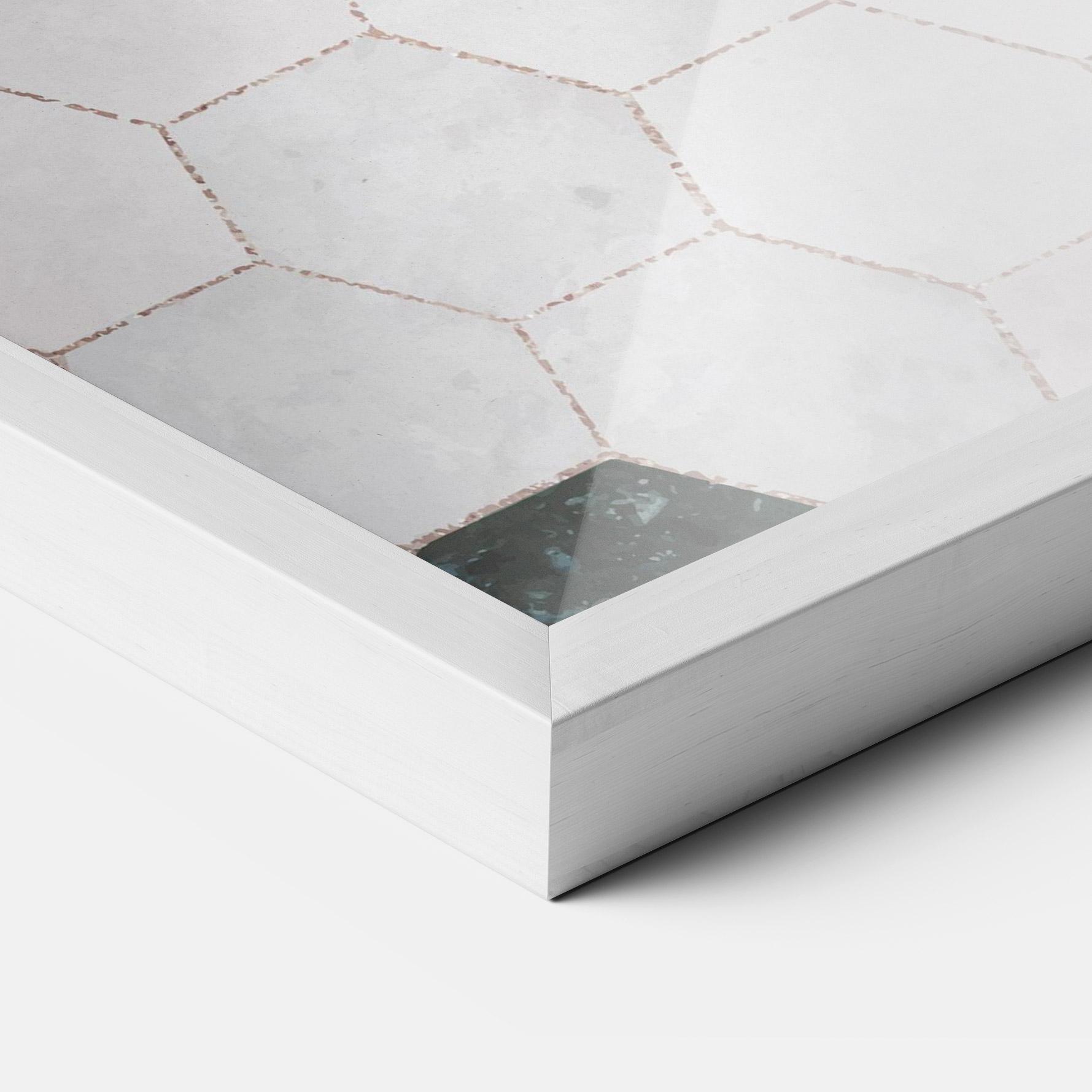Keretezett Poszter Green Hexagon mockup 3