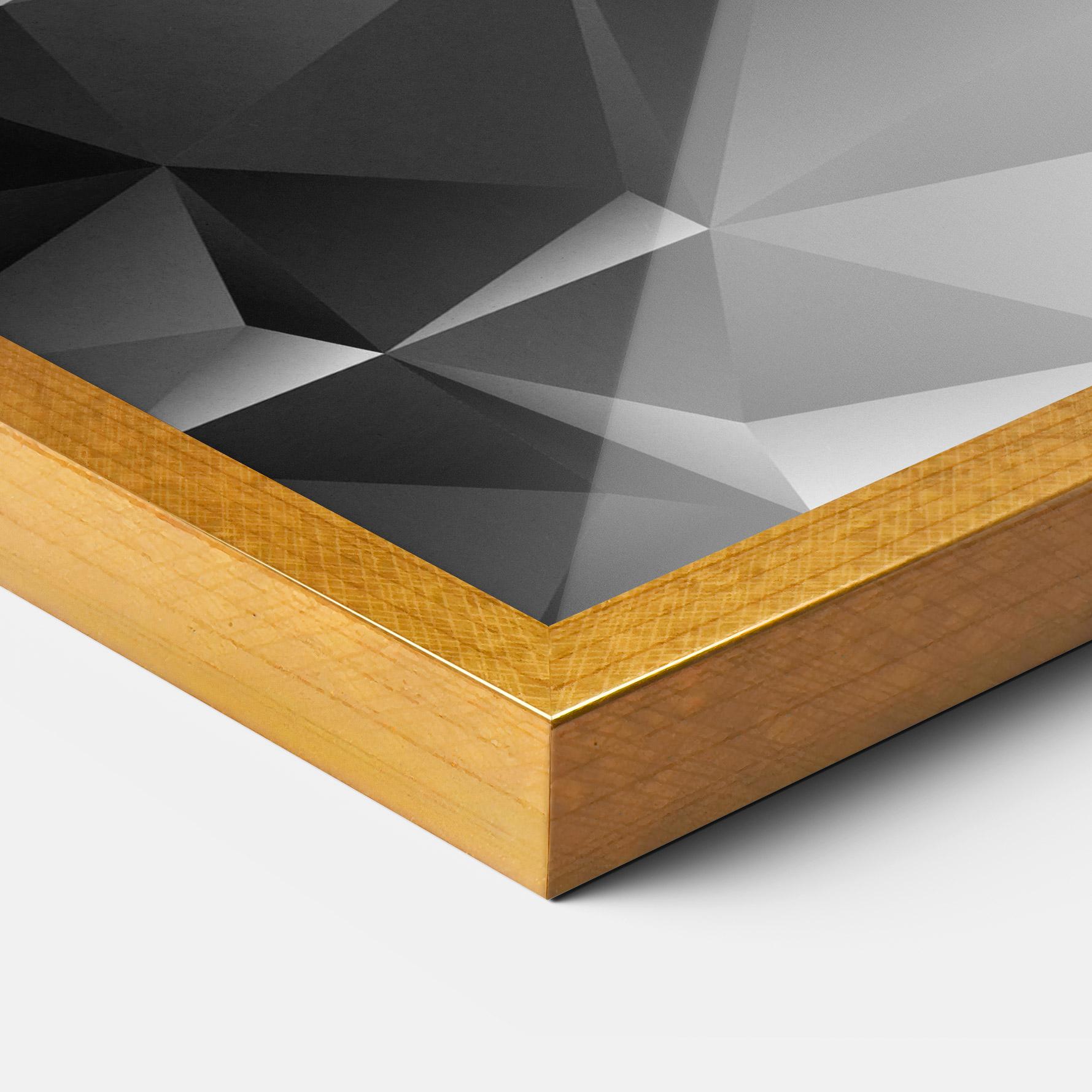 Keretezett Poszter Black Triangle Pattern mockup 3