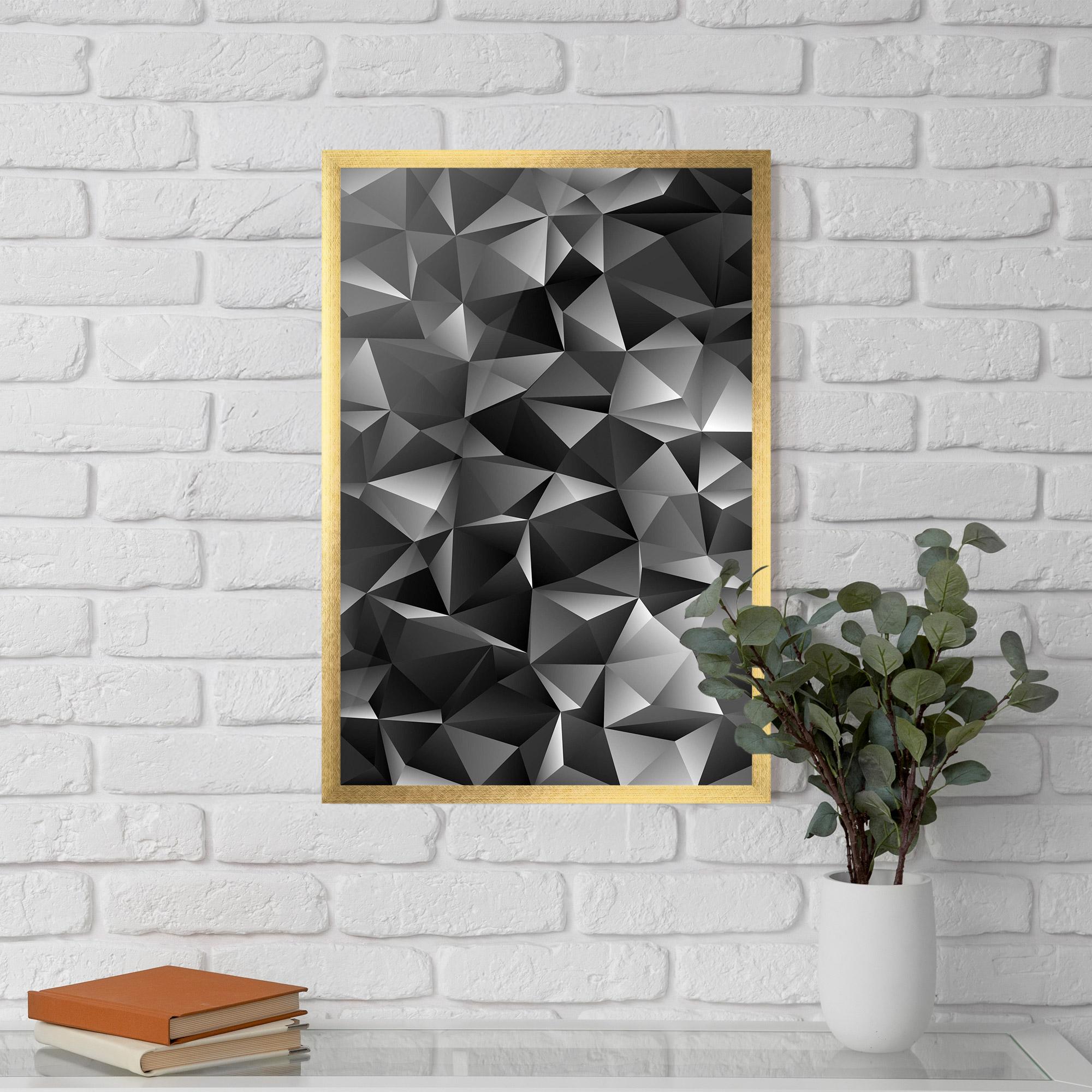 Keretezett Poszter Black Triangle Pattern mockup 5