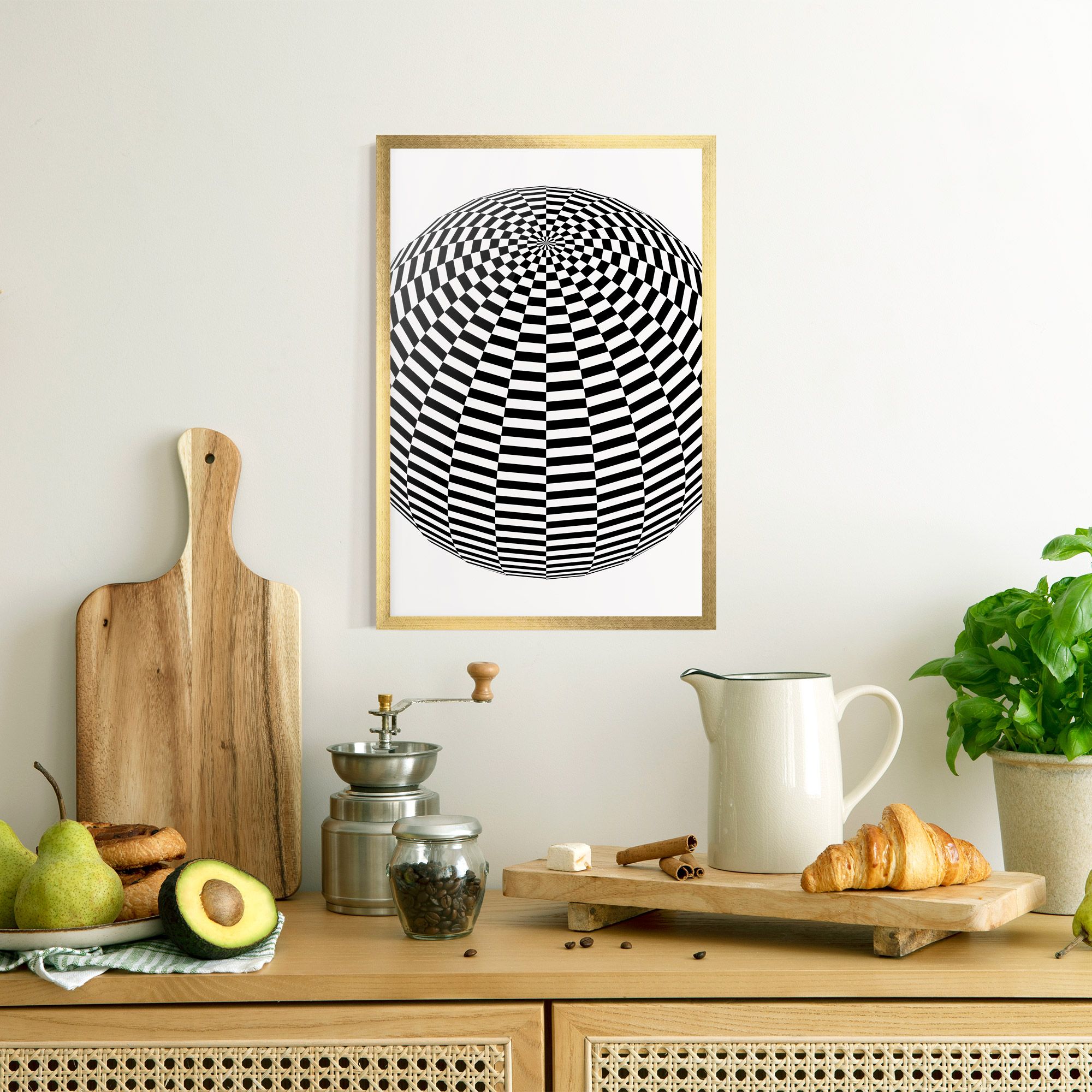 3d Black White Ball mockup 8