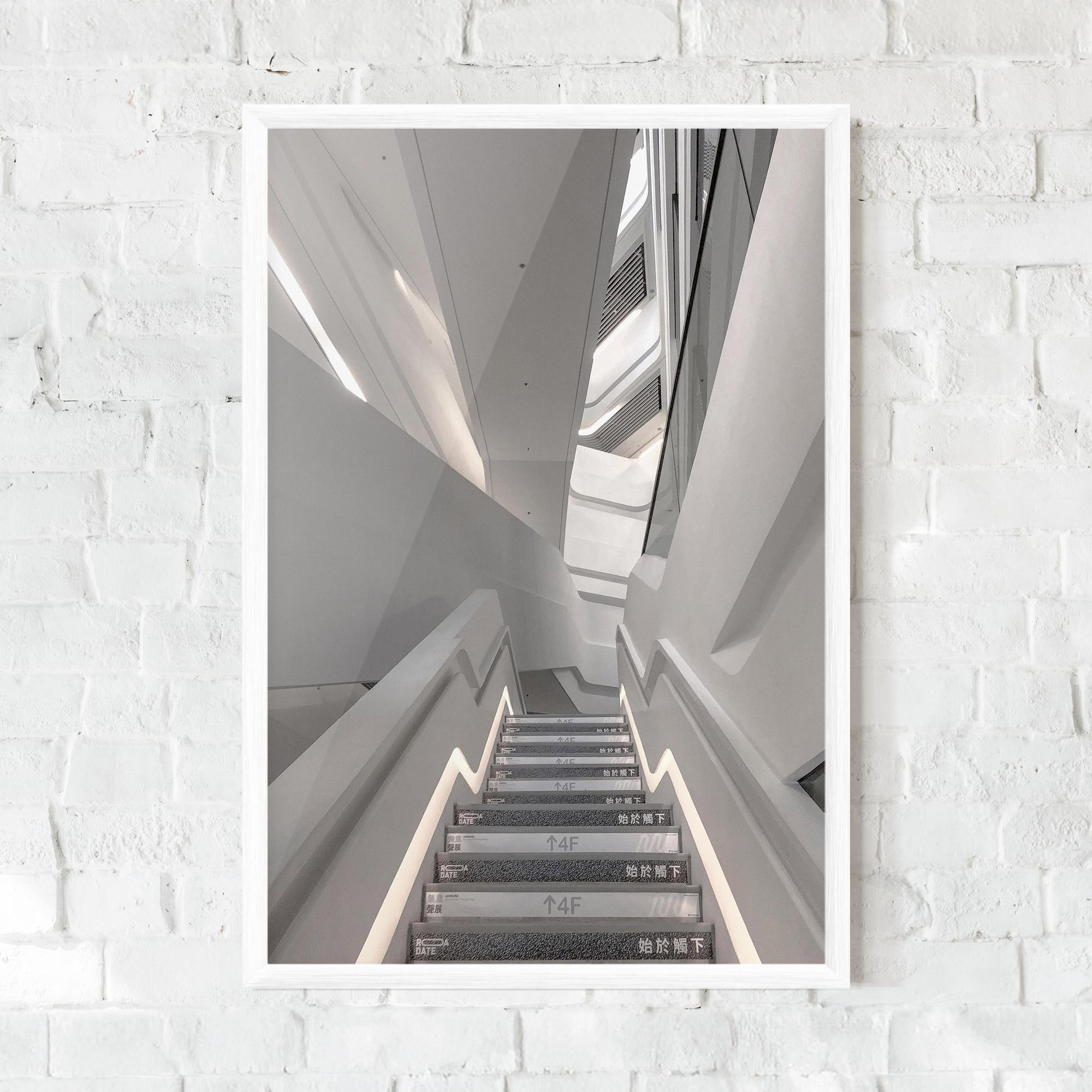 Keretezett Poszter White Line Stairs mockup 0