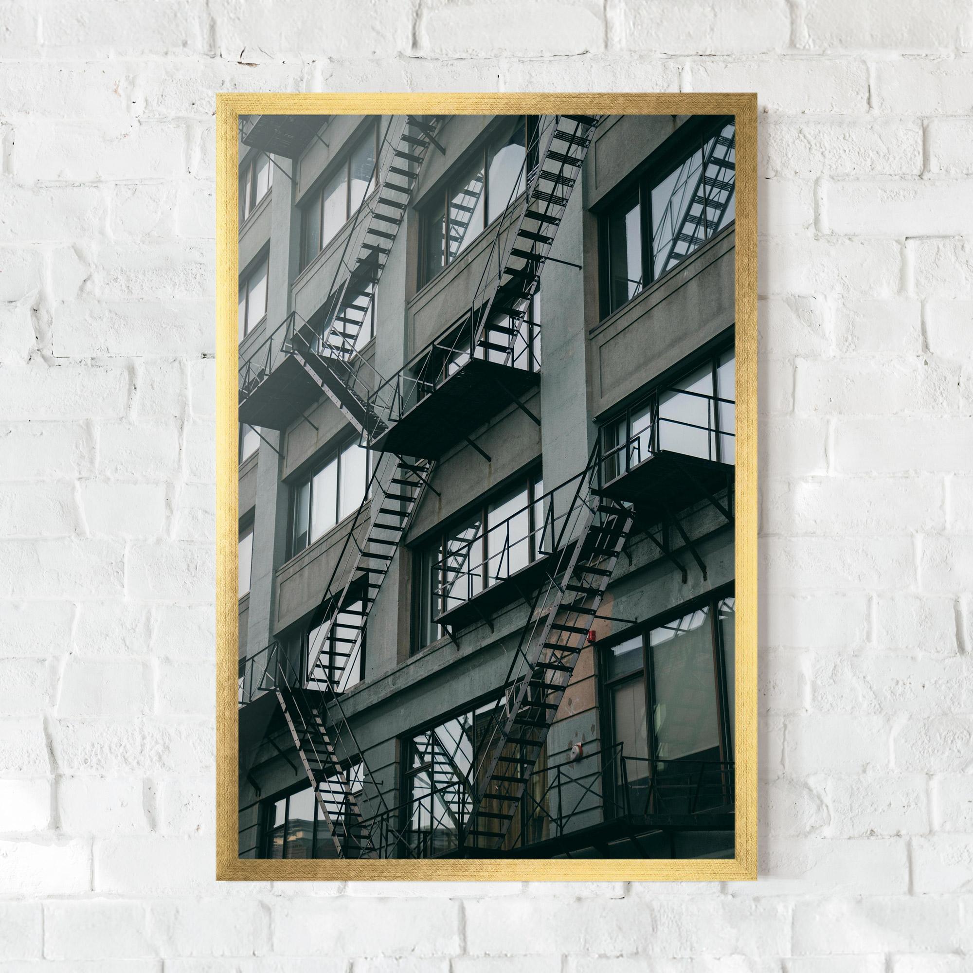 Keretezett Poszter Building Stairs mockup 0