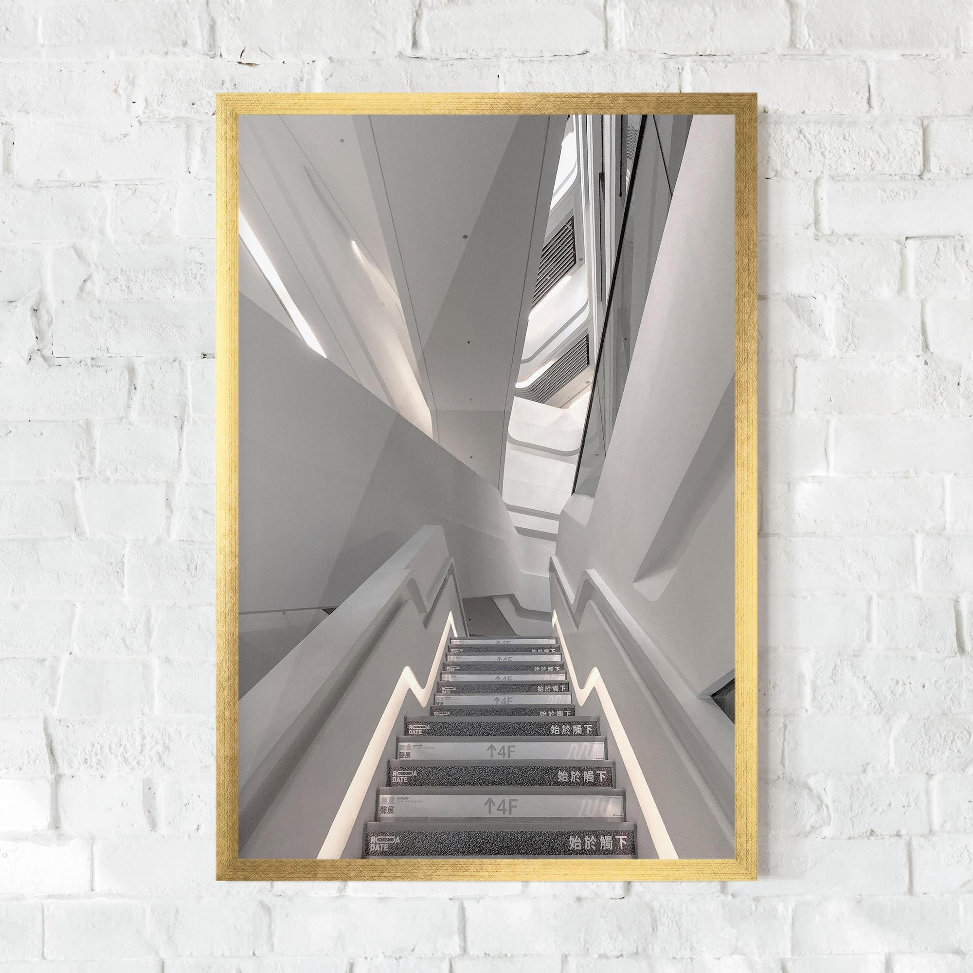 Keretezett Poszter White Line Stairs mockup 0