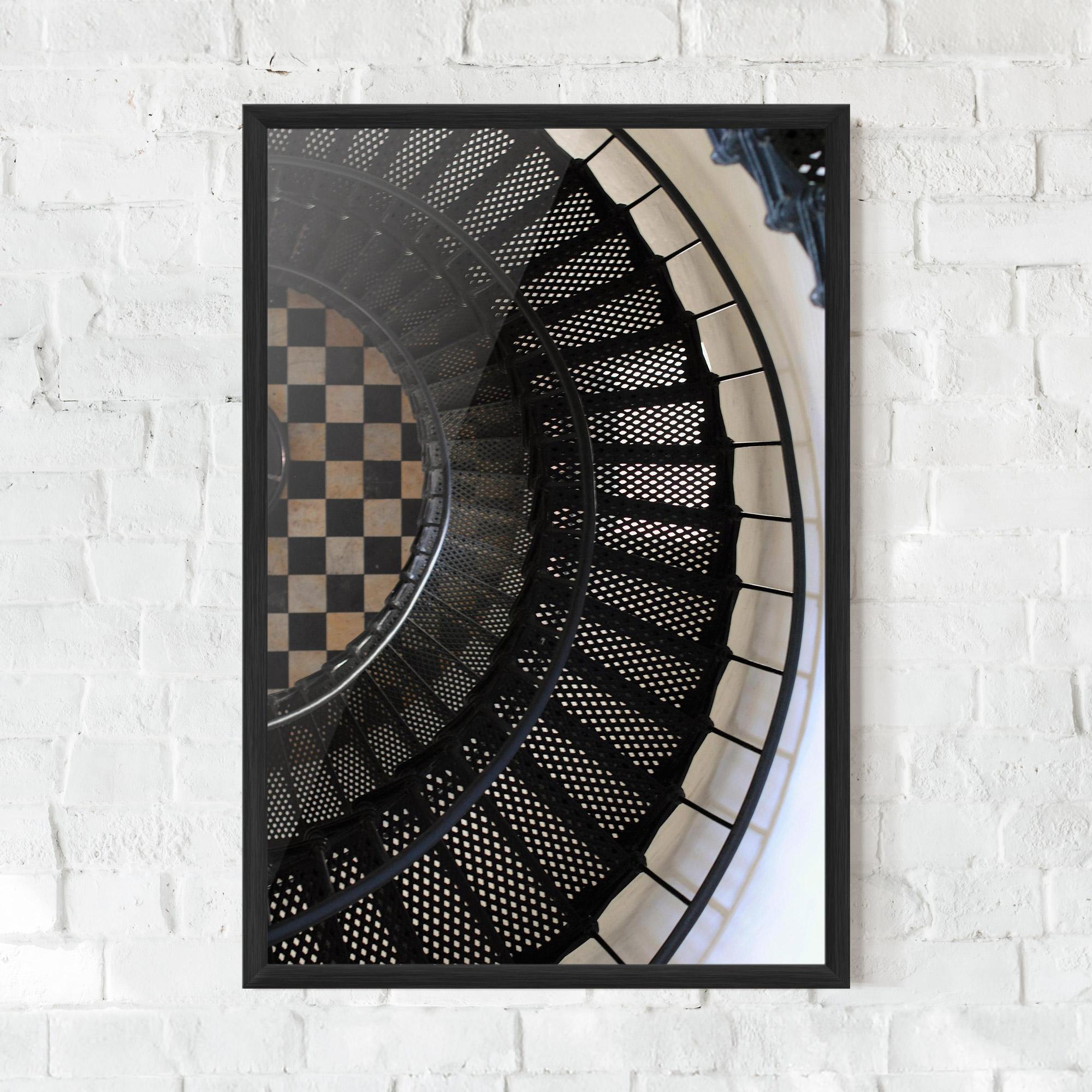 Keretezett Poszter Beautiful Black Stairs mockup 0