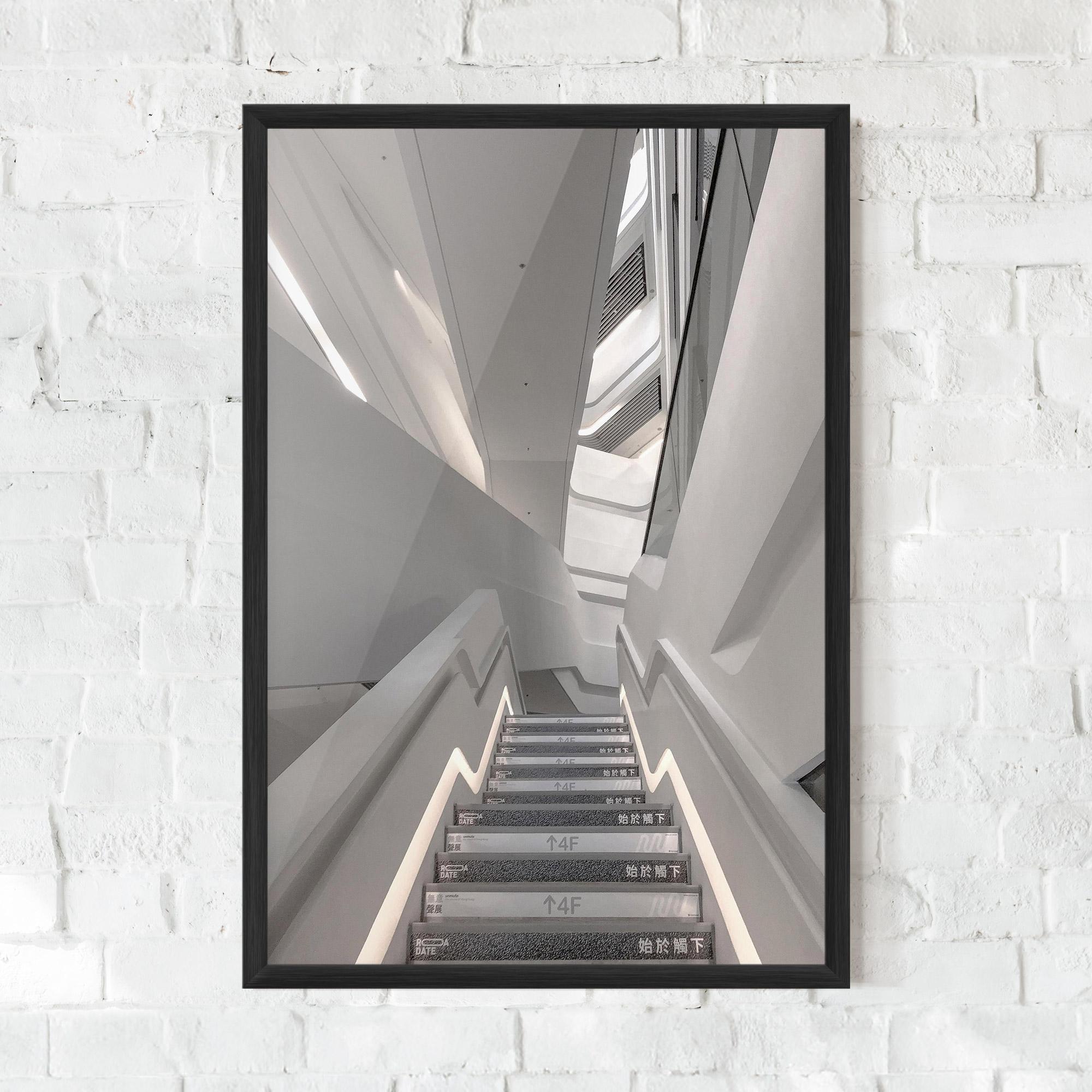 Keretezett Poszter White Line Stairs mockup 0