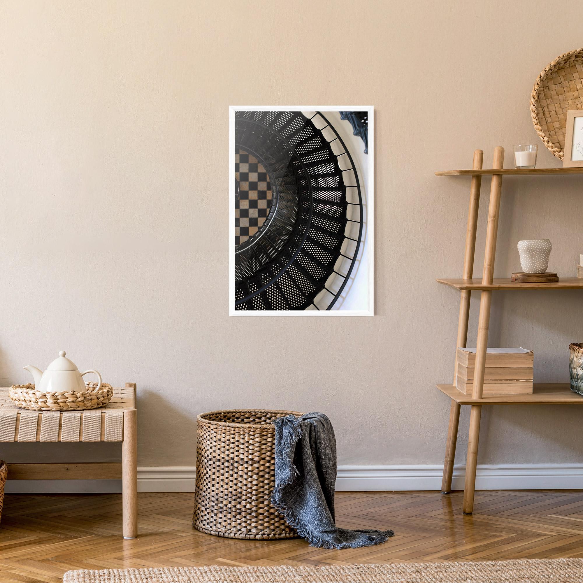 Keretezett Poszter Beautiful Black Stairs mockup 9