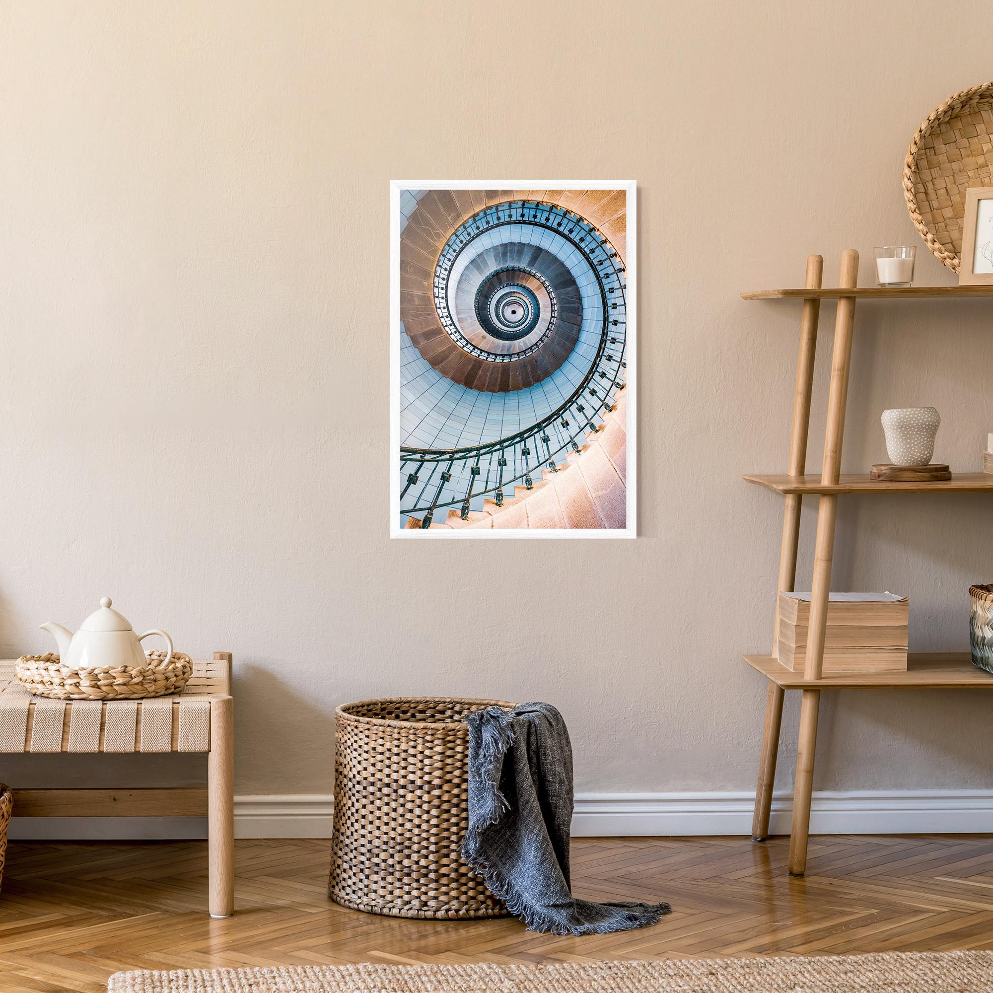 Keretezett Poszter Blue Opaline Stairs mockup 9