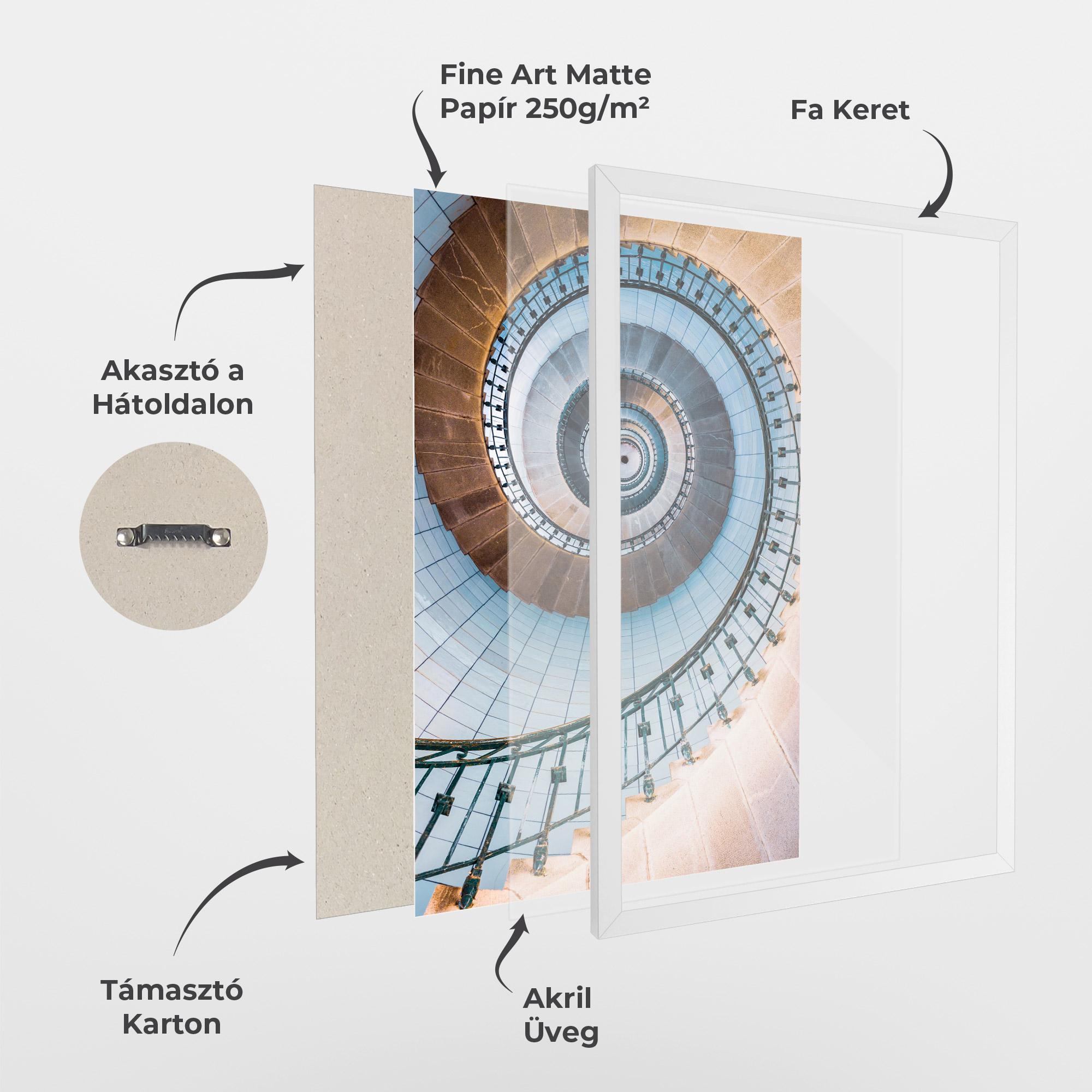 Keretezett Poszter Blue Opaline Stairs mockup 1