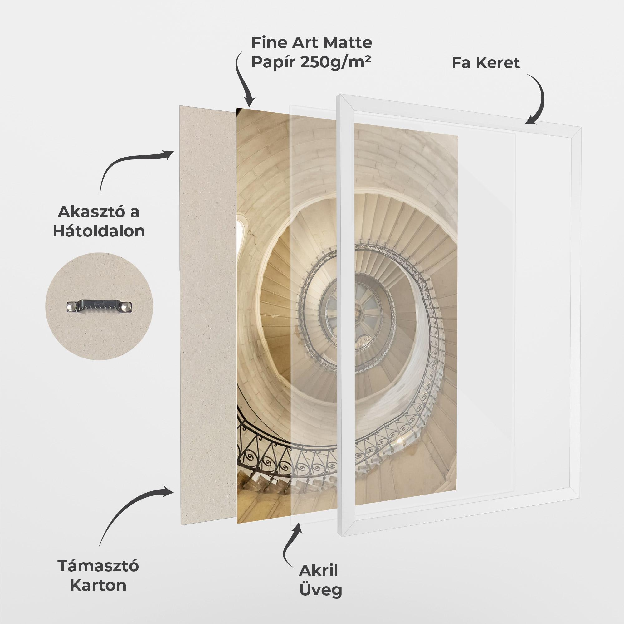 Keretezett Poszter Cream Down Stairs mockup 1