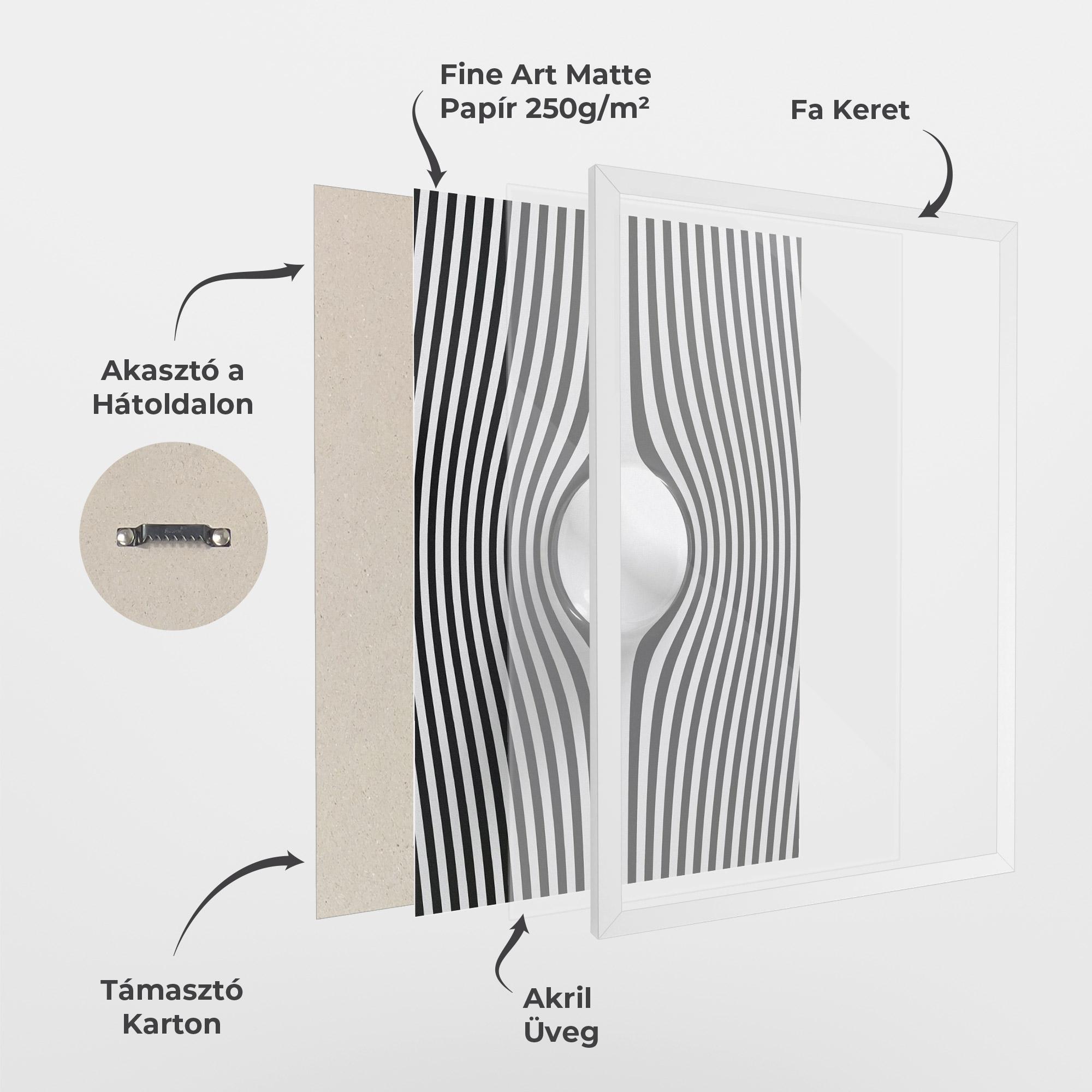 Keretezett Poszter White Ball Lines mockup 1