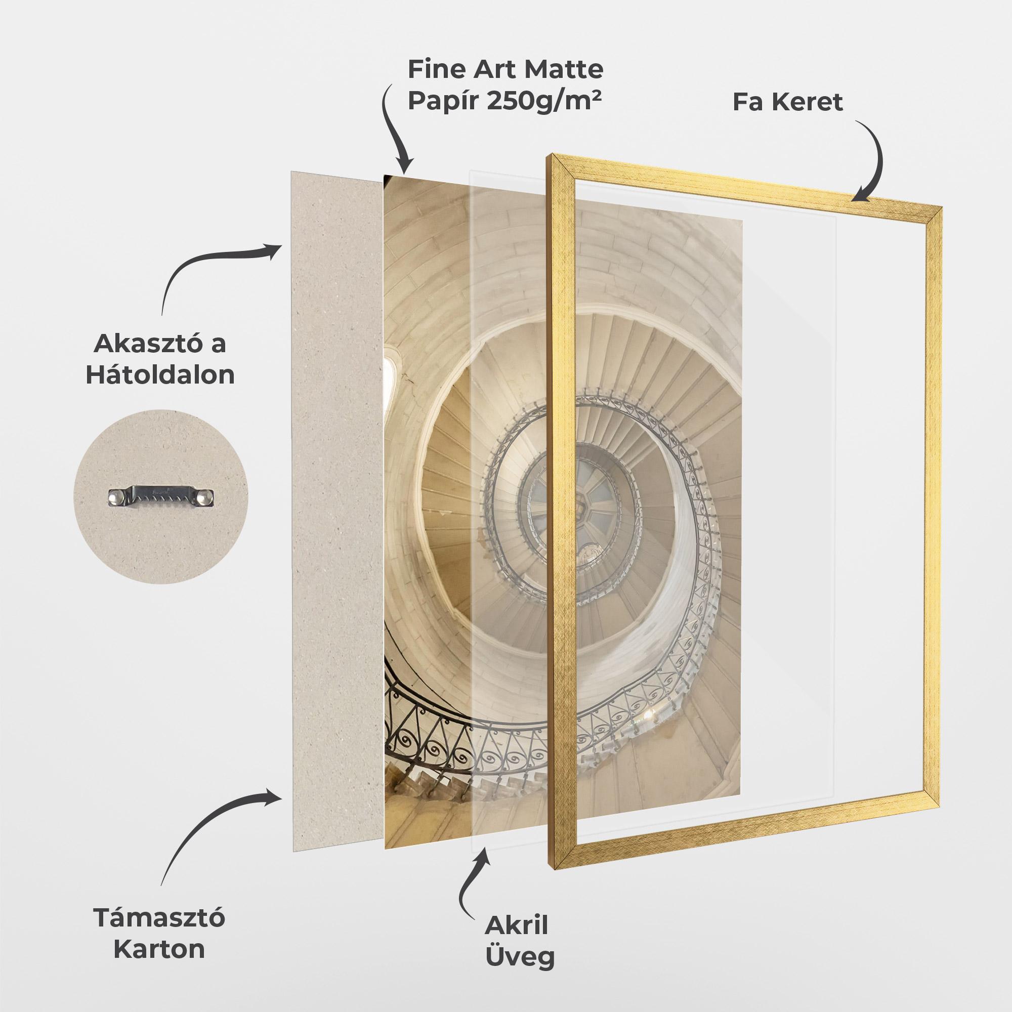 Keretezett Poszter Cream Down Stairs mockup 1