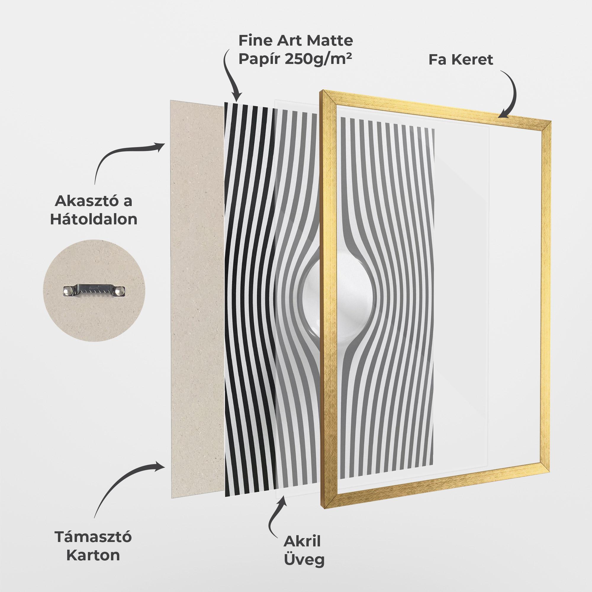 Keretezett Poszter White Ball Lines mockup 1