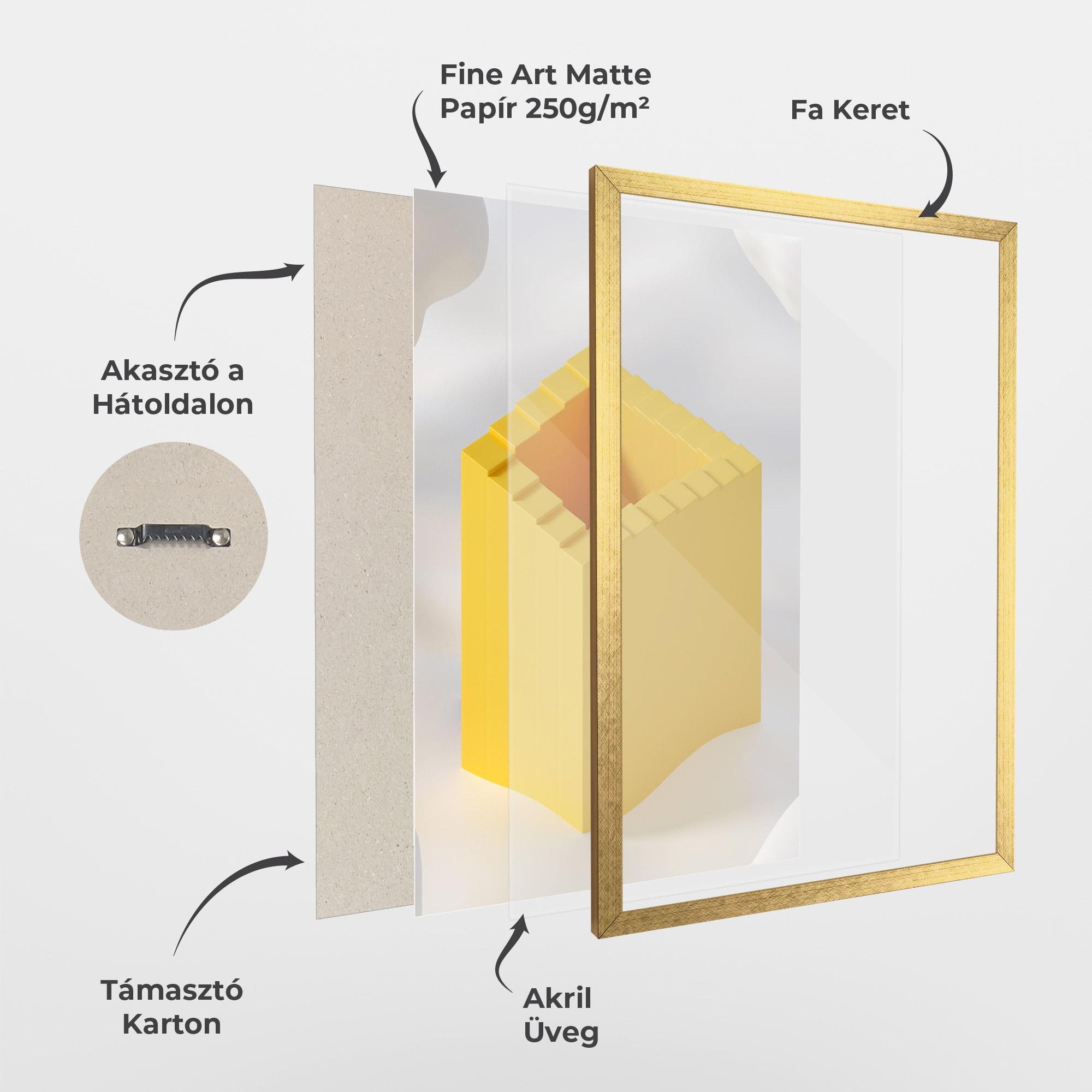 Keretezett Poszter Yellow Shape mockup 1