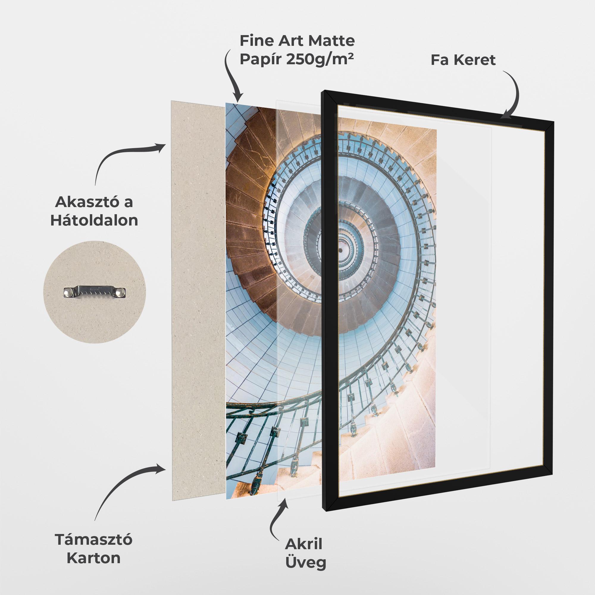 Keretezett Poszter Blue Opaline Stairs mockup 1