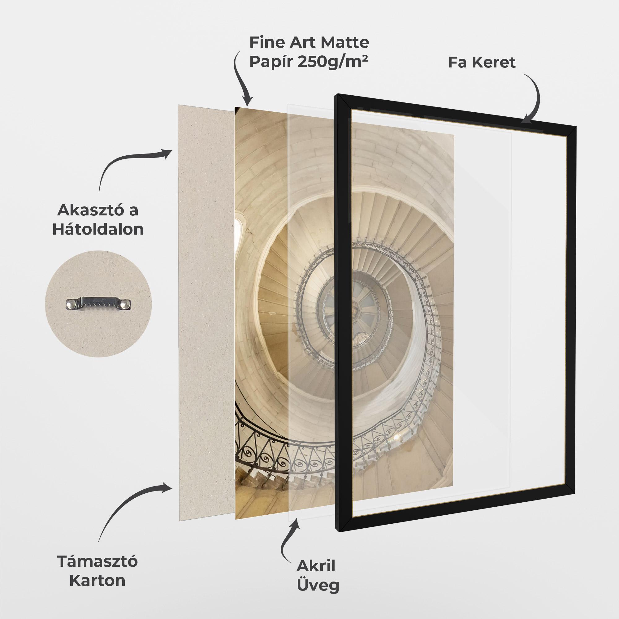 Keretezett Poszter Cream Down Stairs mockup 1