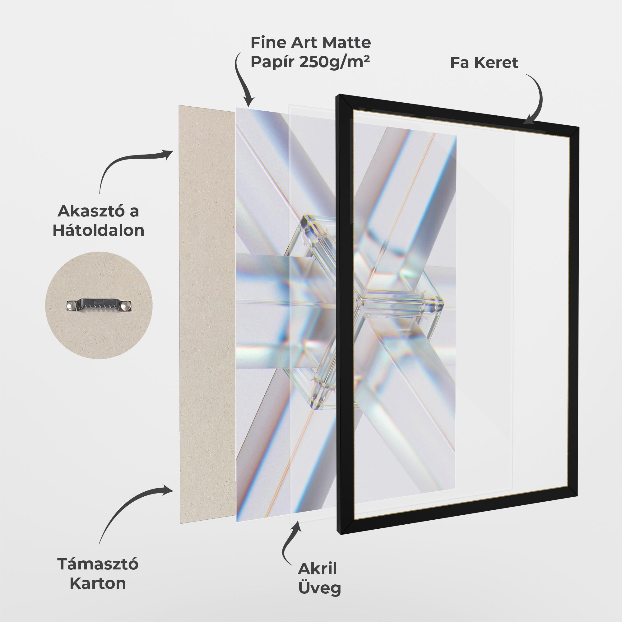 Keretezett Poszter Glass Shape mockup 1