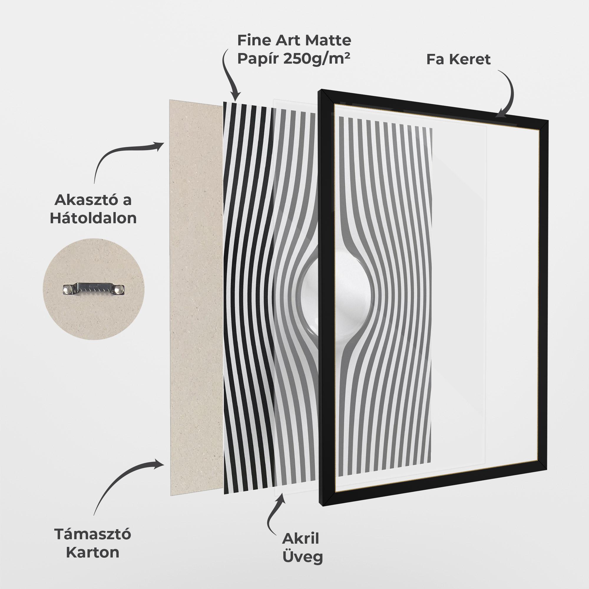 Keretezett Poszter White Ball Lines mockup 1