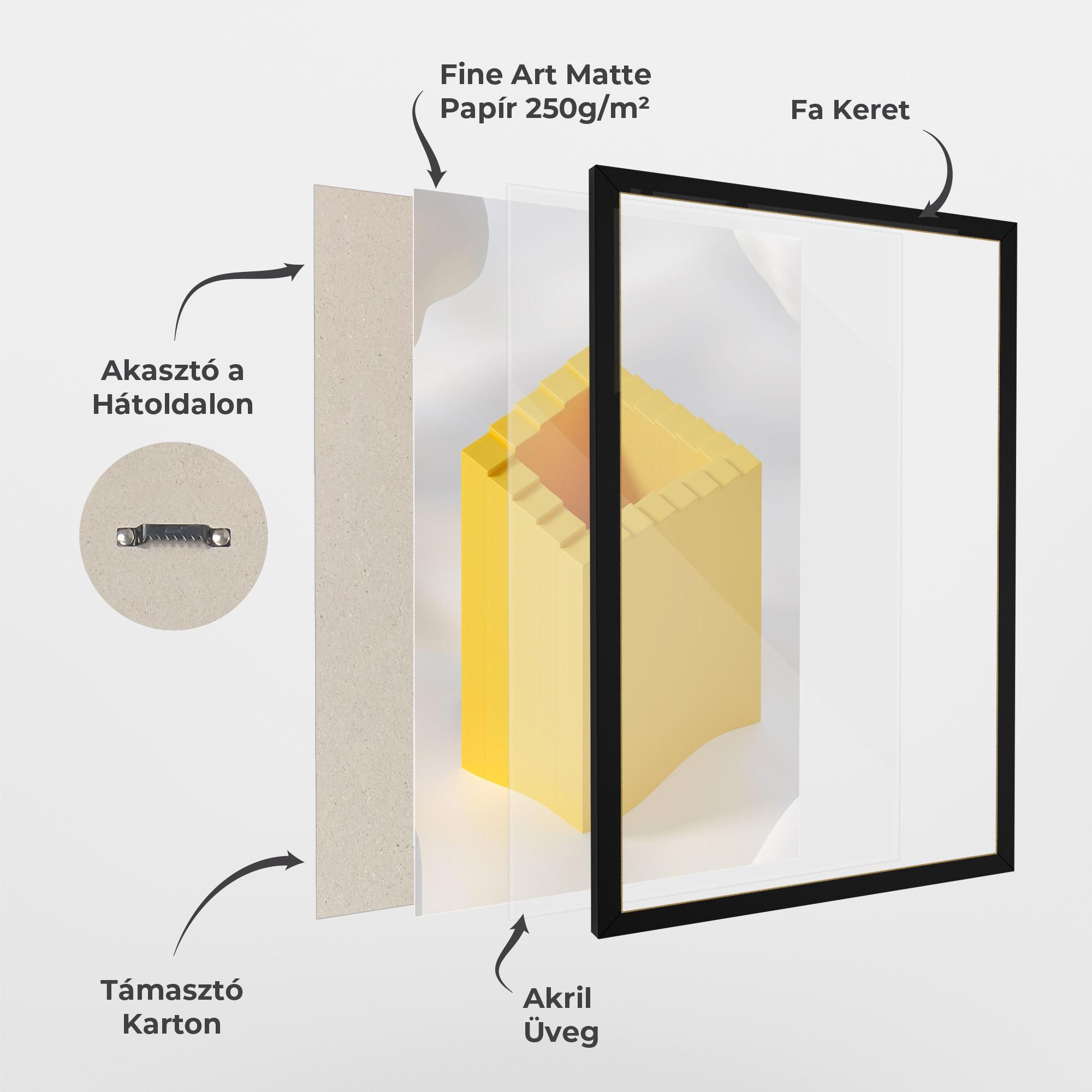 Keretezett Poszter Yellow Shape mockup 1