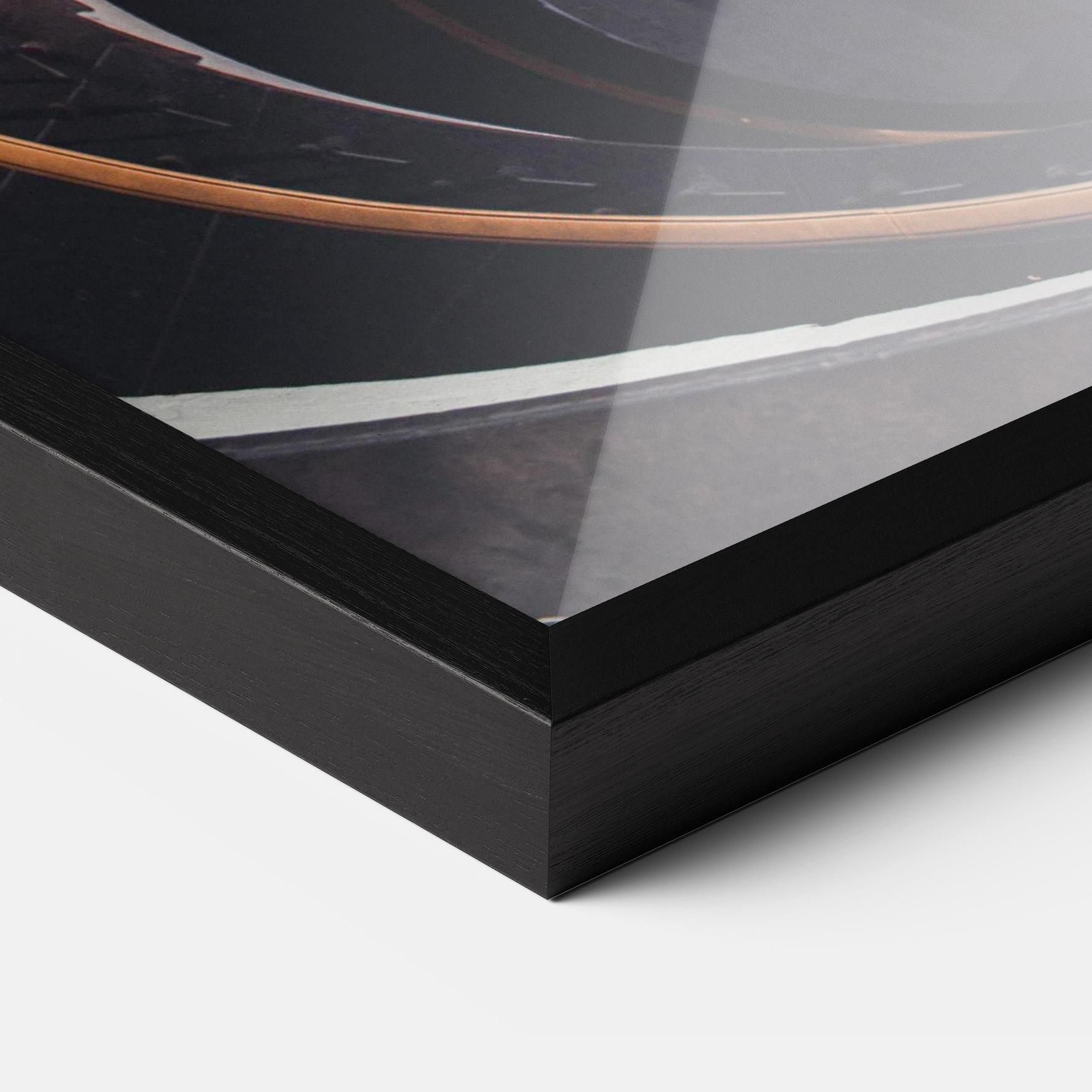 Keretezett Poszter Grey Stairs Spiral mockup 3