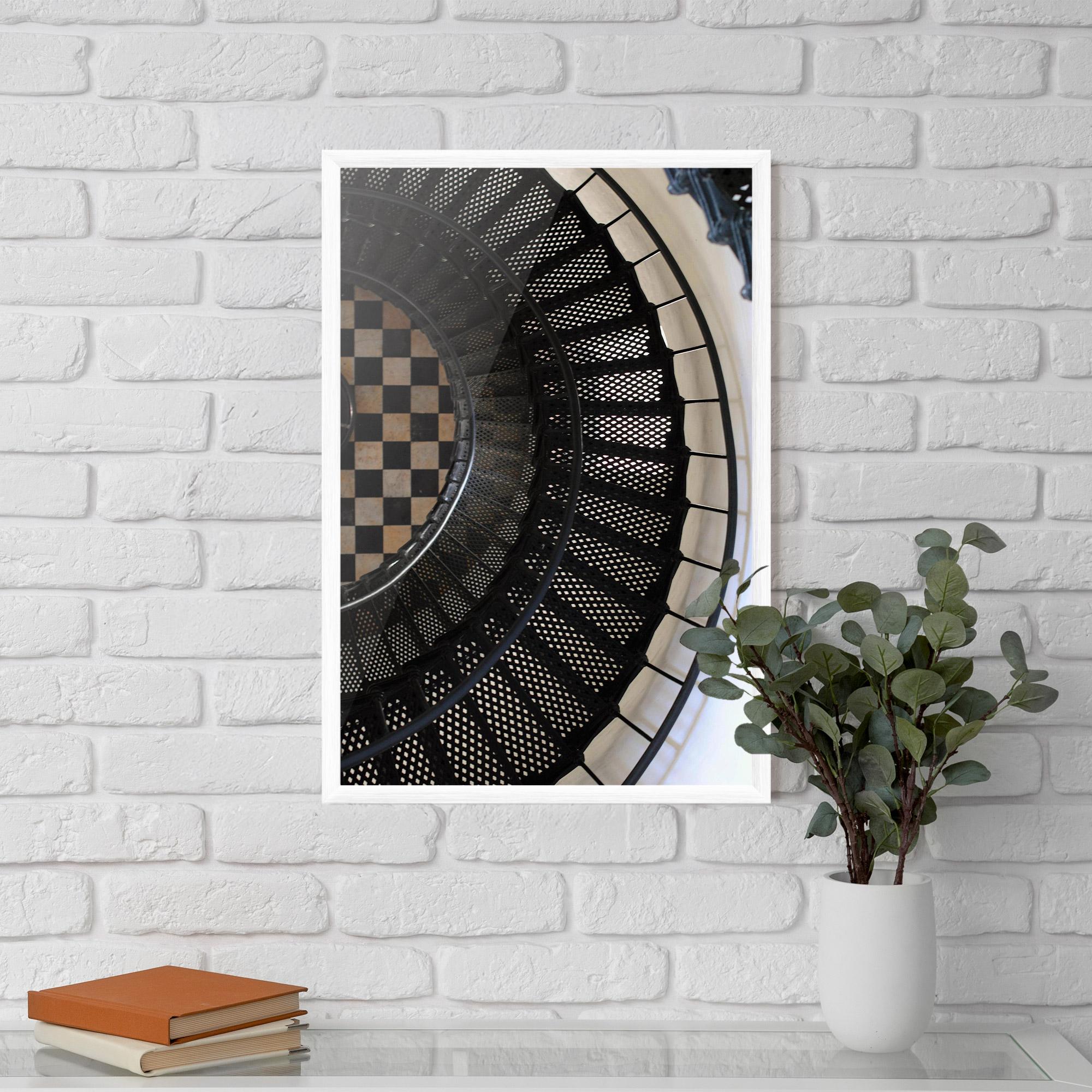 Keretezett Poszter Beautiful Black Stairs mockup 5