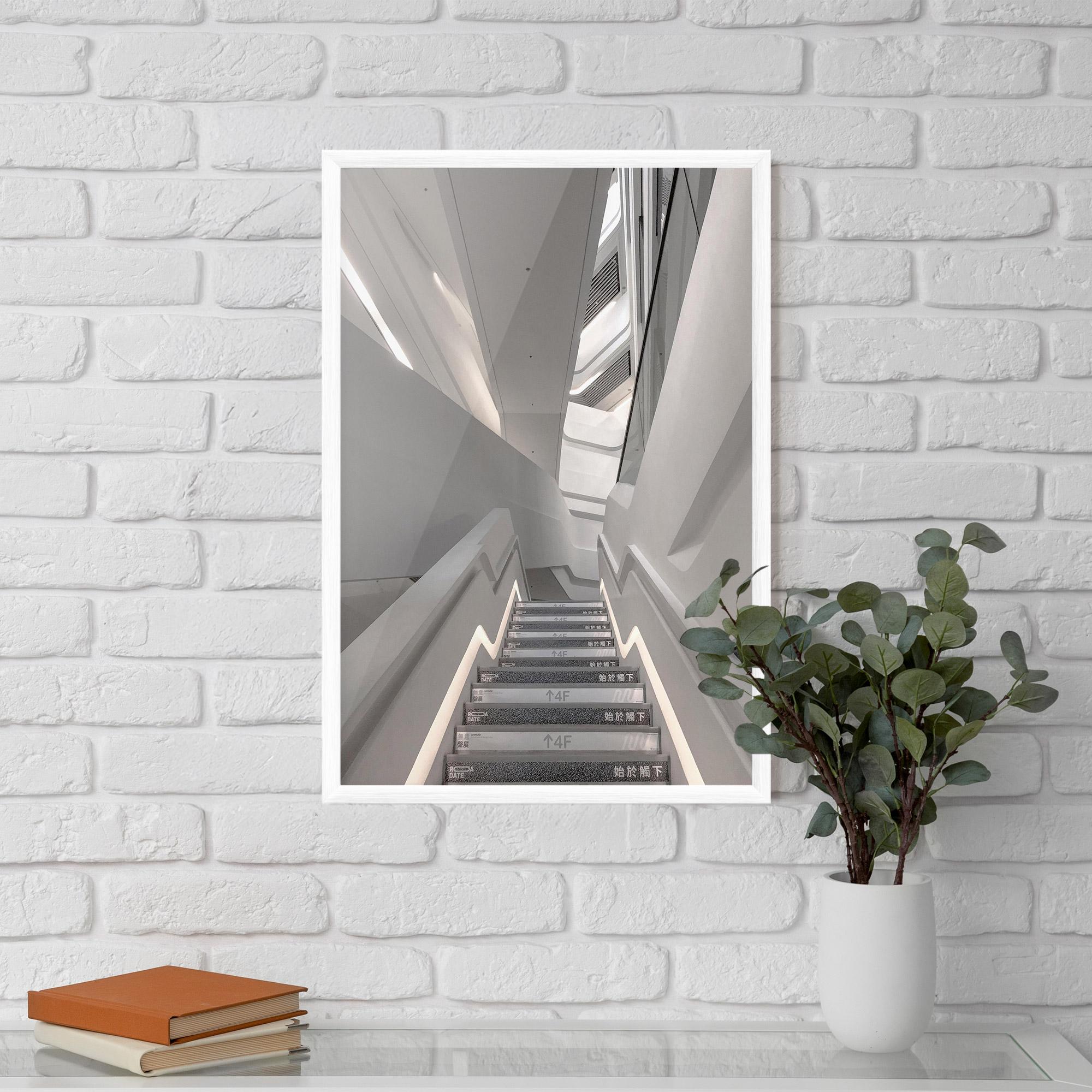 Keretezett Poszter White Line Stairs mockup 5