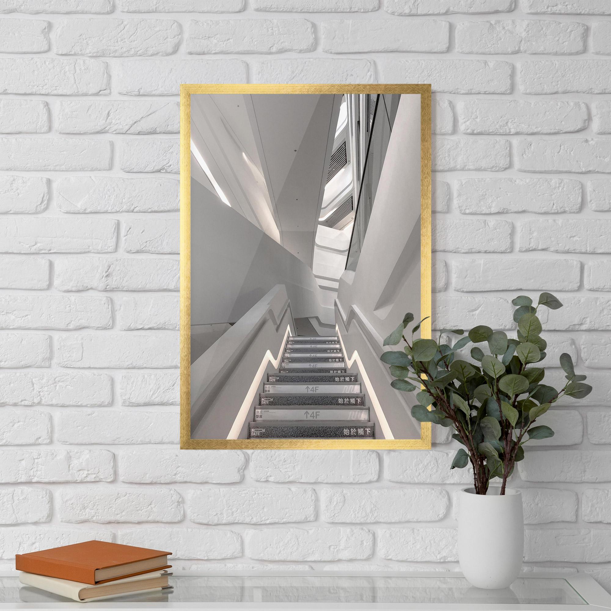 Keretezett Poszter White Line Stairs mockup 5