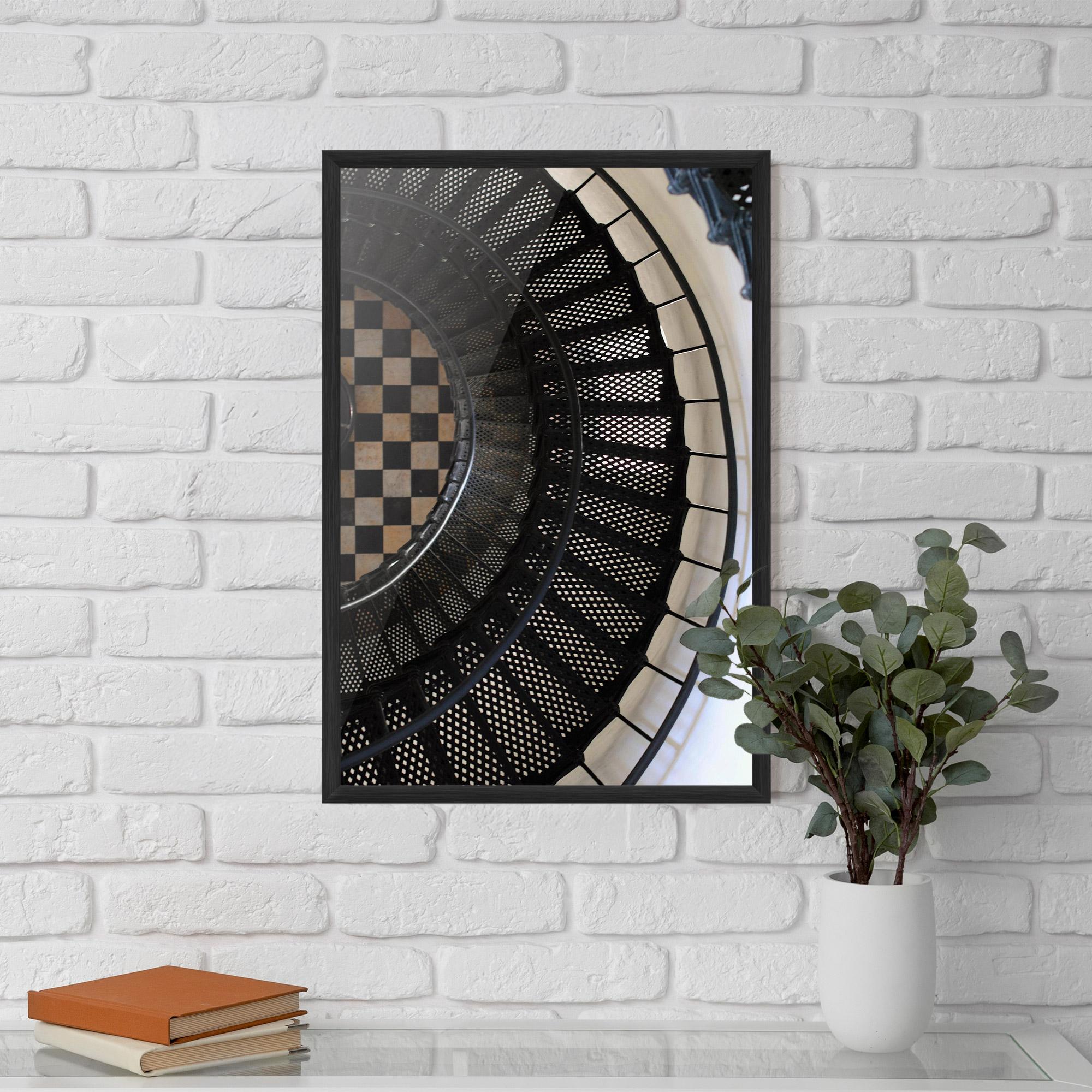 Keretezett Poszter Beautiful Black Stairs mockup 5