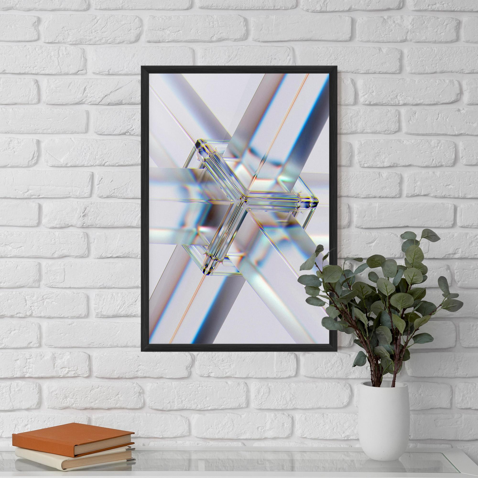 Keretezett Poszter Glass Shape mockup 5