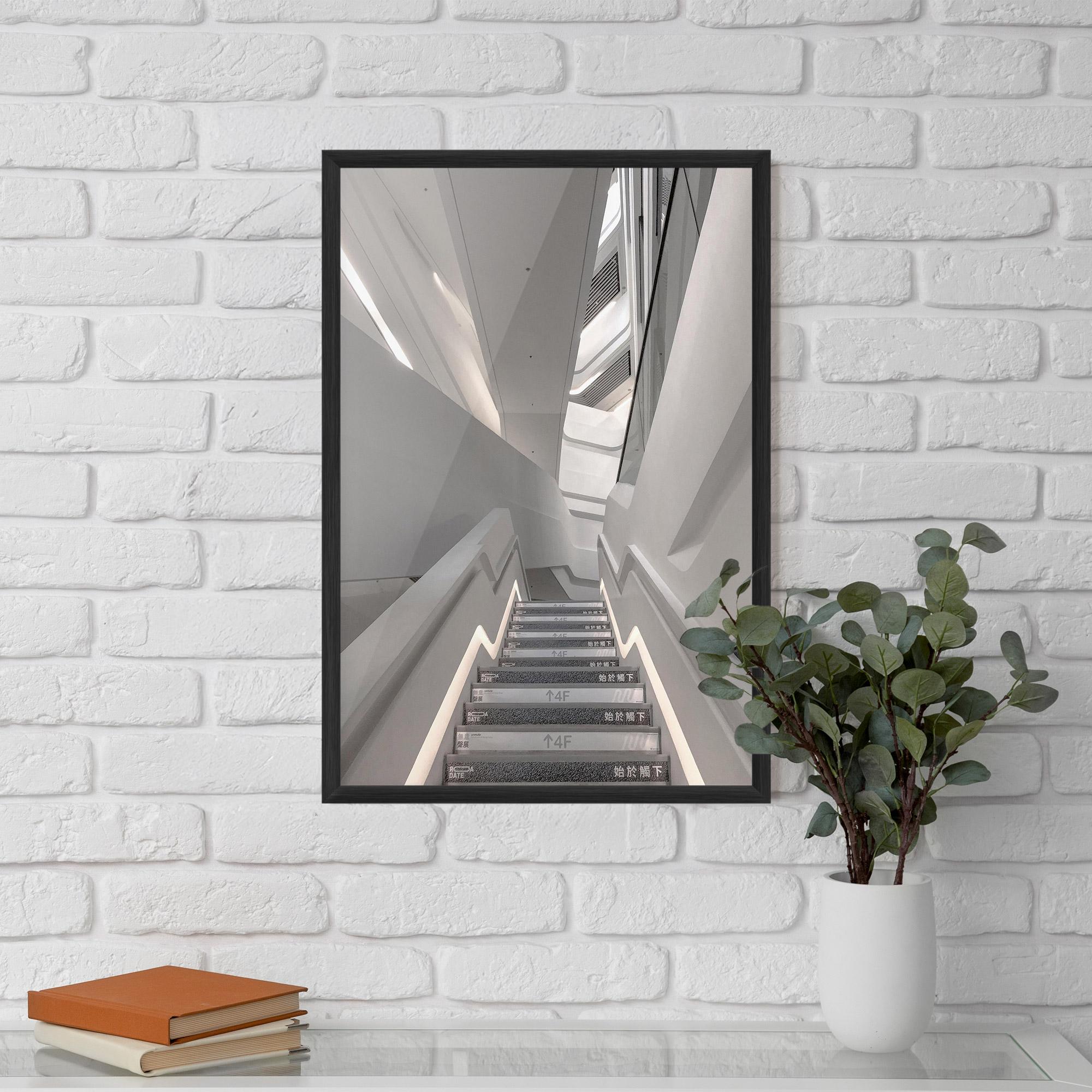 Keretezett Poszter White Line Stairs mockup 5