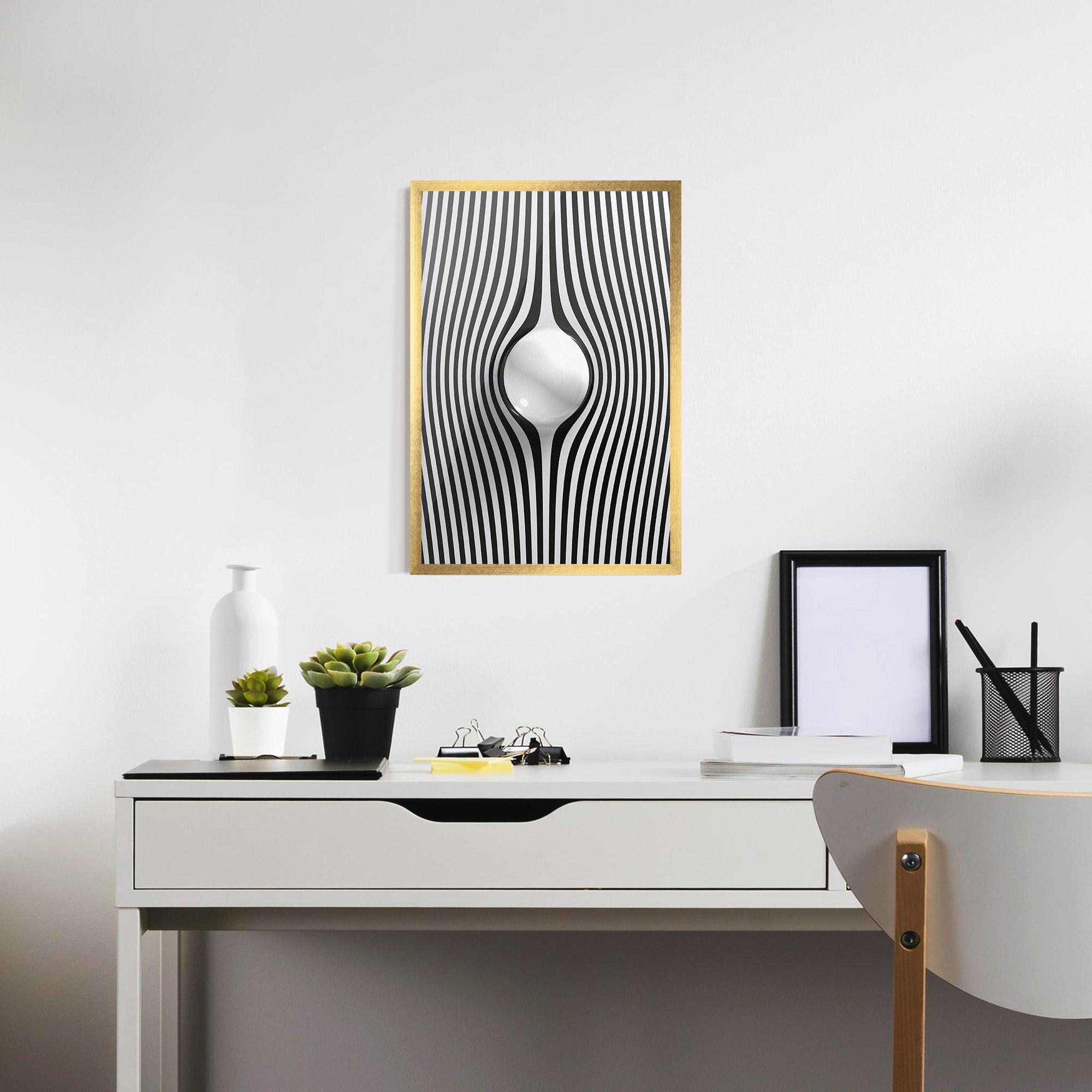 Keretezett Poszter White Ball Lines mockup 7