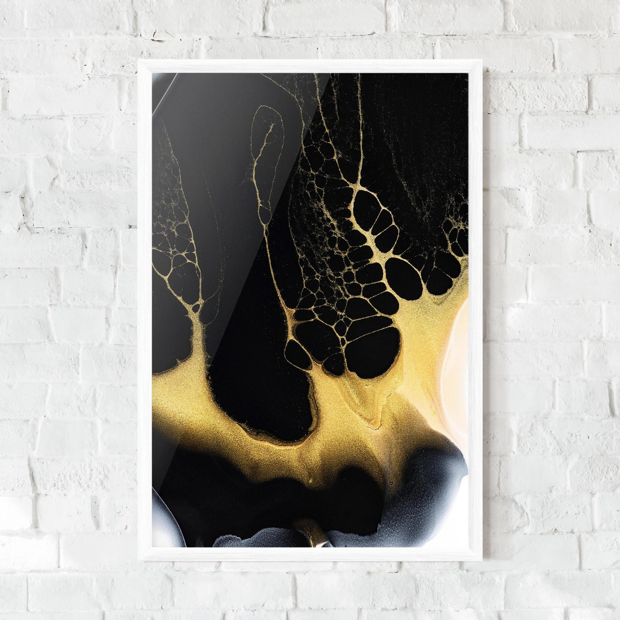 Keretezett Poszter Black Golden Marble mockup 0